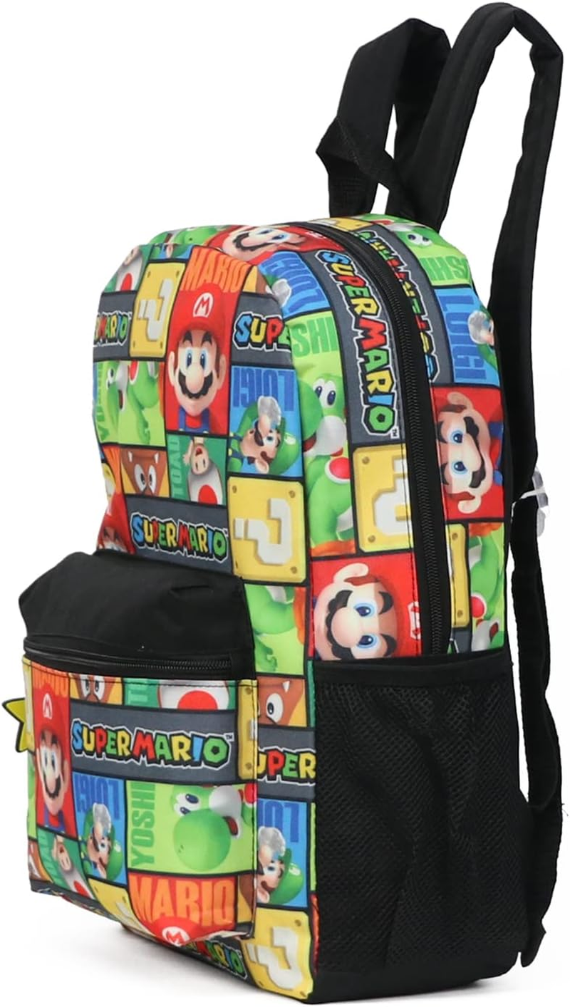 SUPER MARIO 16' Allover Print Character Daypack Backpack image number 3