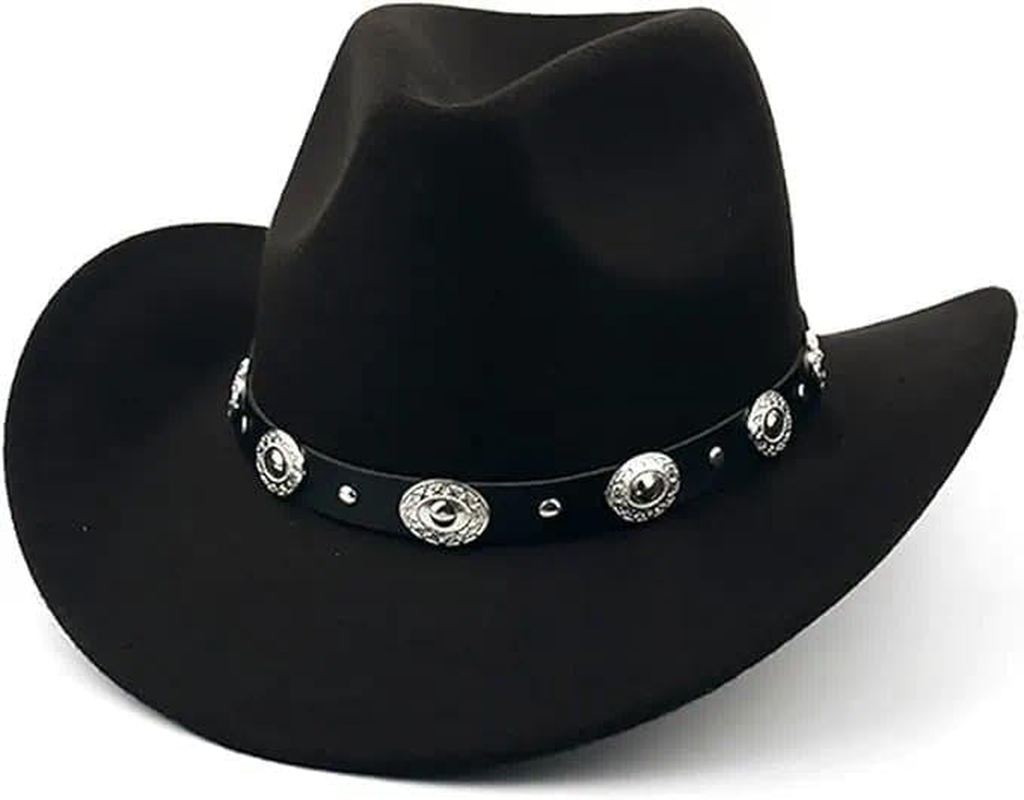 Povtor Western Cowboy Hat,Fedora Hat,Felt Wide Brim,For Men Women Shading,Outdoor