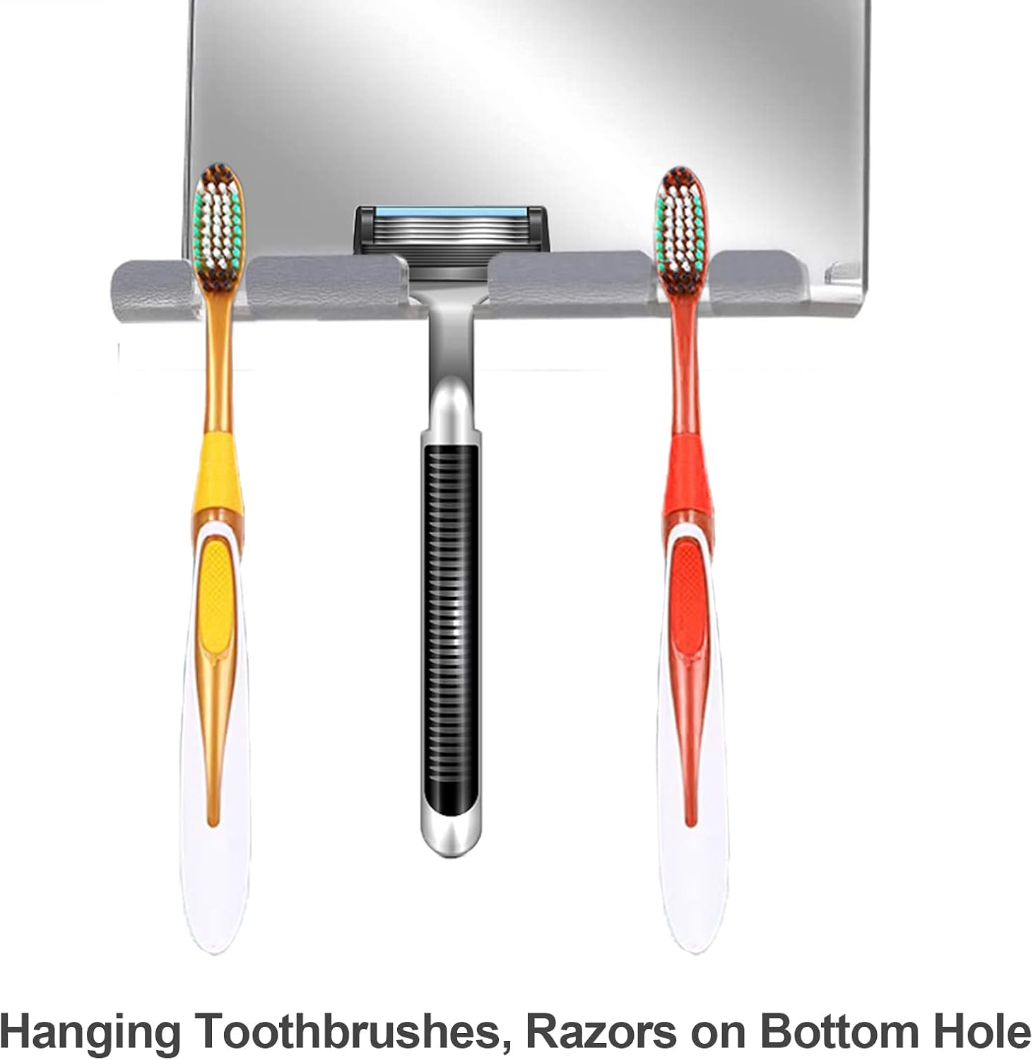 Shower Mirror Travel Mirror Unbreakable Portable Shaving Mirror, Hanging Razor Toothbrush, Square image number 2