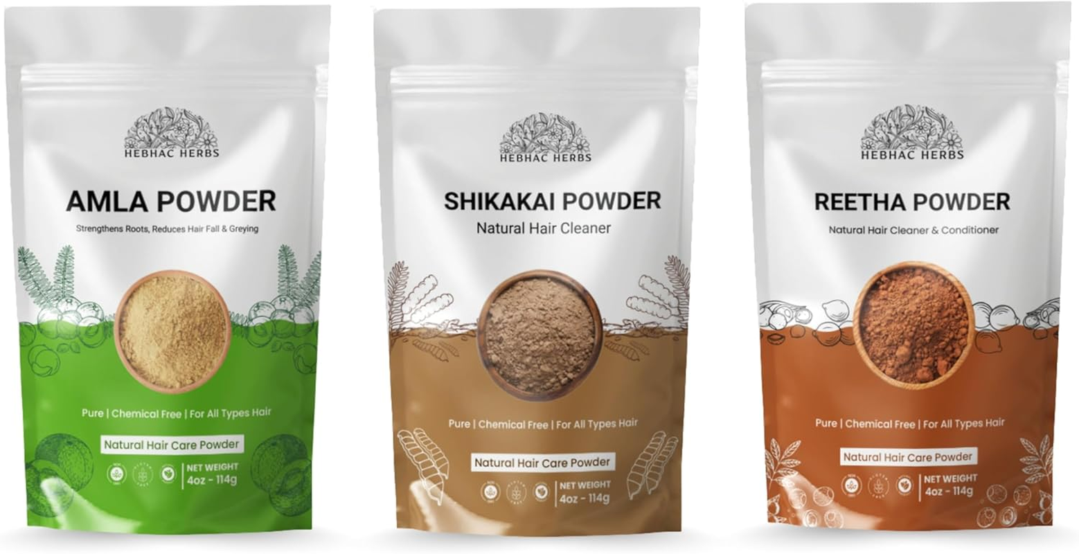 Hair Care Combo Amla, Reetha & Shikakai Powders image number 5