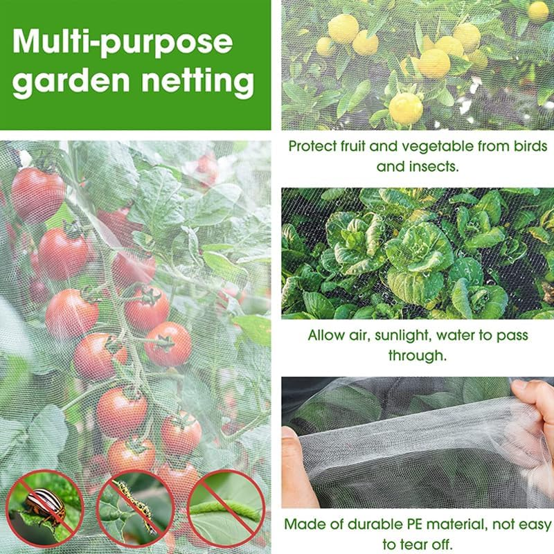 AIMALL 6/10M Netting Insect Bug Fly Fruit Mesh Net Vegetable Plant Protection Cover - Uv-Resistant PE Mesh Plant Protection - Suitable for All Seasons, Sun & Rain Permeable, Multiple Size Options image number 4