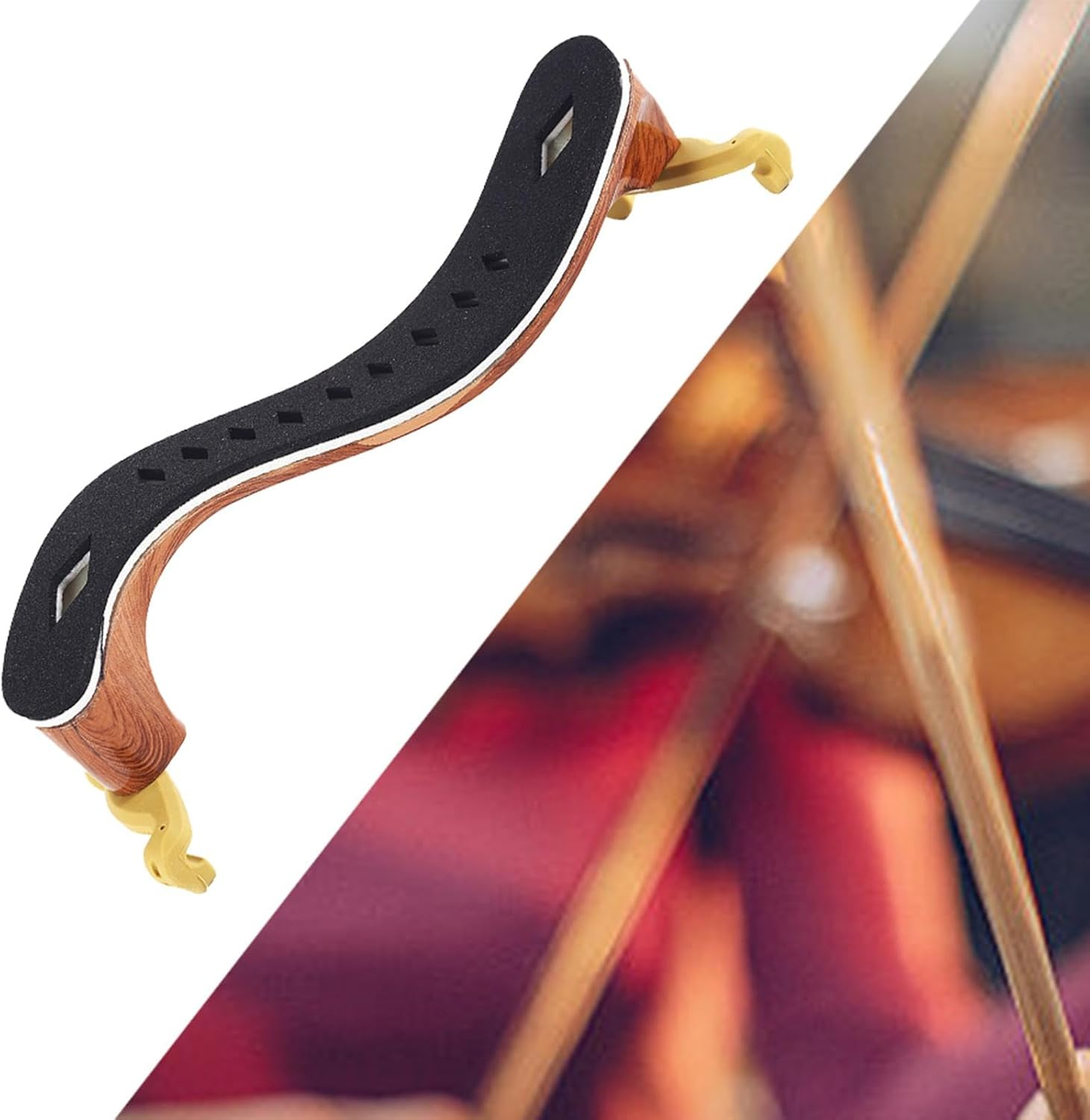 Violin Shoulder Rest Violin Shoulder Strap,Violin Support Cushion - Comfortable Adjustable Shoulder Strap, Violin Replacement Parts, Size 3/4-4/4 and 1/4-1/2