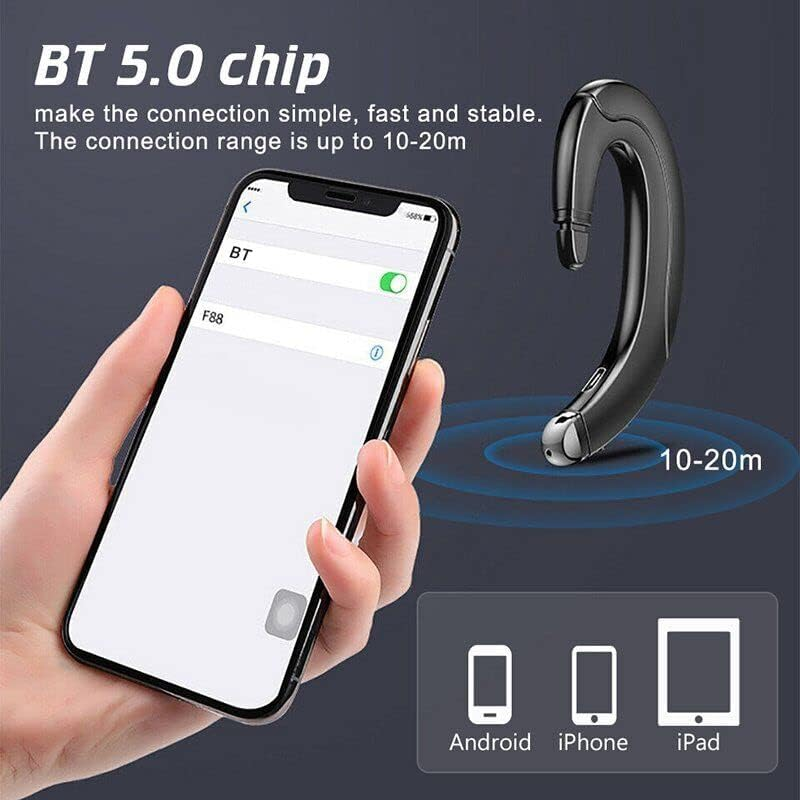 AIMALL Bone Conduction Earphone Painless Wearing Headset Wireless Bluetooth Headphones Headset Sport Waterproof Lightweight Earpiece for Business/Office/Sports, Sport Headset V5.0