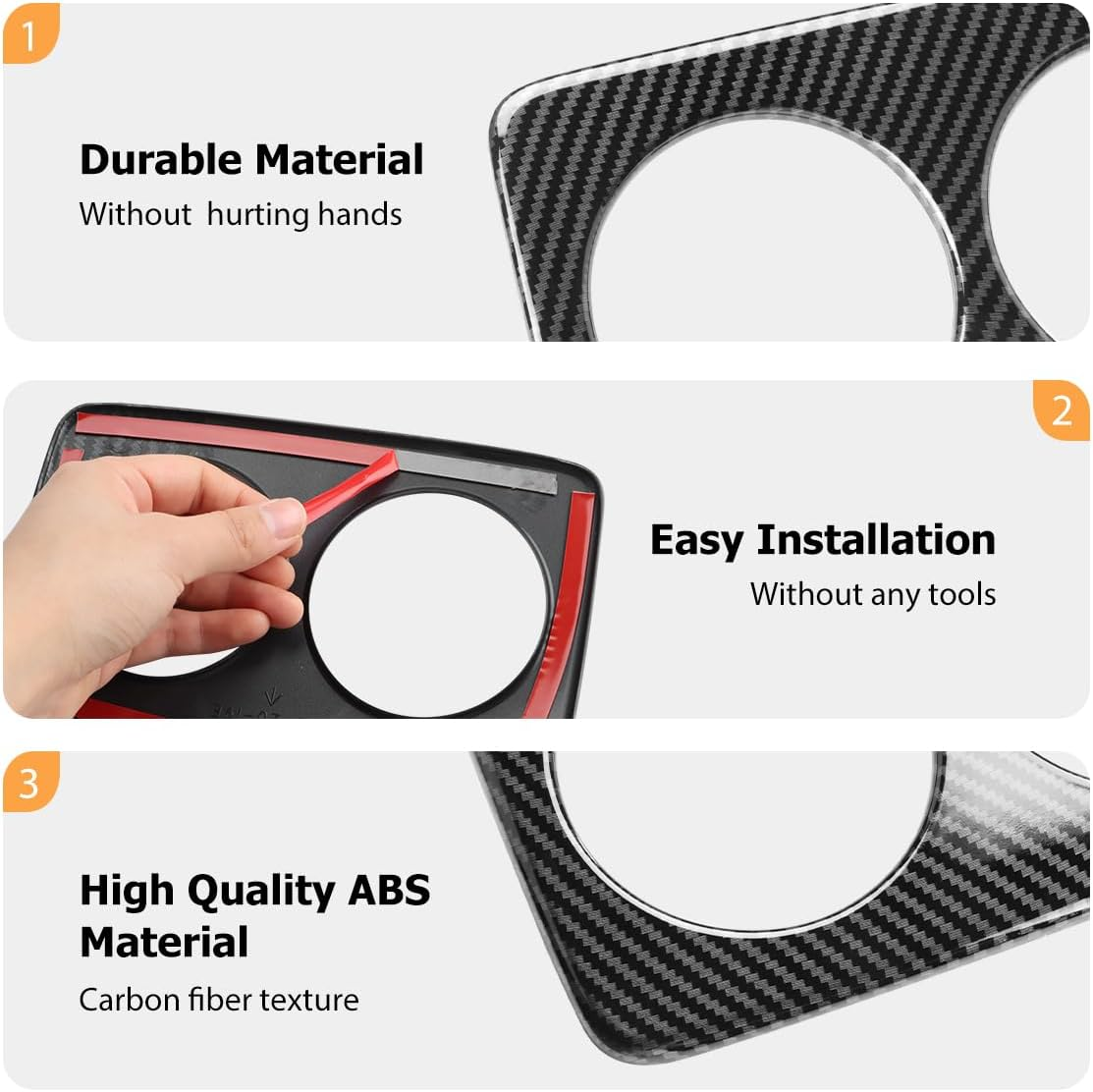 INTGET Rear Seat Armrest Cup Holder Cover for 2024 Subaru Crosstrek/2024 Subaru Impreza Accessories Carbon Fiber Car Back Center Console Water Cup Holder Panel Cover Trim(Rear Cup Holder Cover) - 4Pcs-Inner Door Handle Cover image number 3