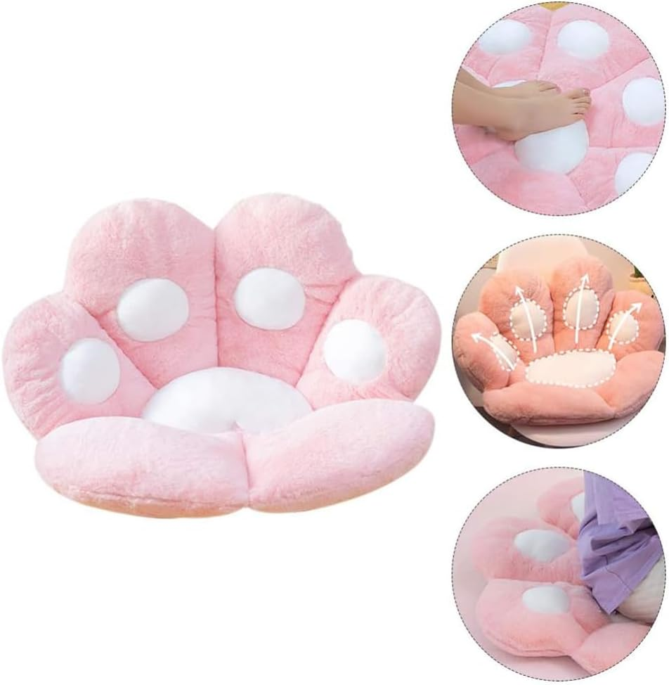 Cat Paw Cushion Comfy Kawaii Chair Cushion 70 X 60 Cm Inch Bear Paw Lazy Sofa Office Floor Pillow Cute Plush Seat Pad for Gaming Chair for Home Bedroom Decoration (Pink) image number 4