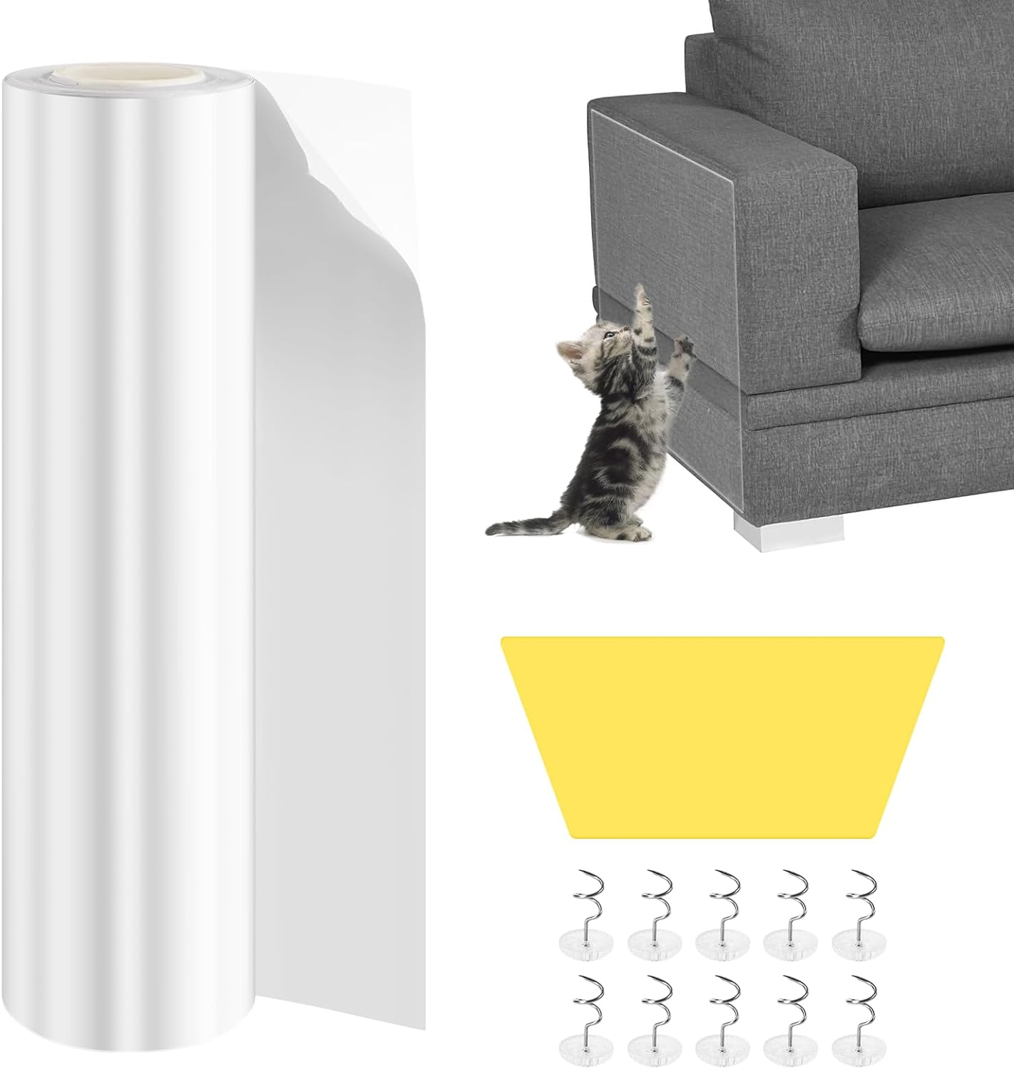 Royouzi Cat Scratch Protection Sofa (21 Cm X 5 M) Cat Scratch Protection Sofa Protection Cat Ideal for Furniture, Sofas, Doors and Walls, Prevents Scratches by Cats and Dogs image number 5