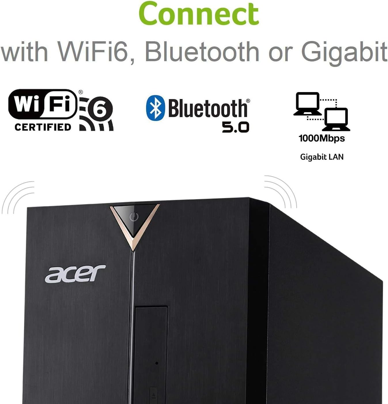 2022 Acer Aspire TC Desktop | Intel 6-Core I5-10400 Processor | 32GB DDR4 1TB Nvme SSD | Intel UHD Graphics | Wifi AX | BT | USB 3.2 | Type C | HDMI | RJ45 | DVD Writer | Windows 11 Home image number 5