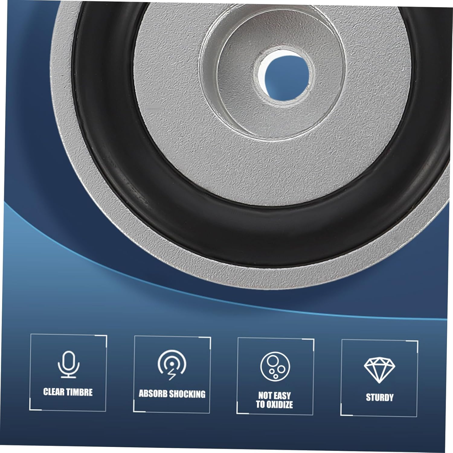 DOITOOL 2Pcs anti Vibration Amplifier Feet Pads Speaker Isolation Cushions Aluminum Alloy Silver Small Size for Hifi Audio Equipment Home Theater image number 6