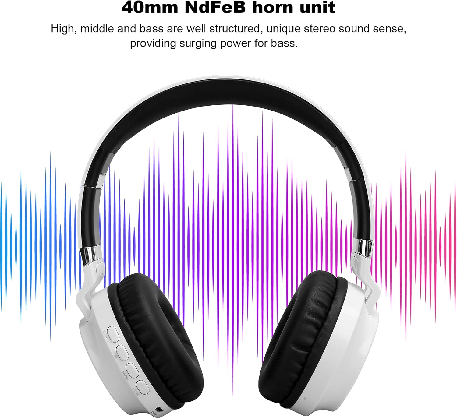 Luocute Gaming Headset, BT 5.0 Wireless Gaming Headset LED Luminous over the Ear Headphones Stereo 3.5Mm, Comfortable Powerful Bass Performance Versatile Compatibility image number 2