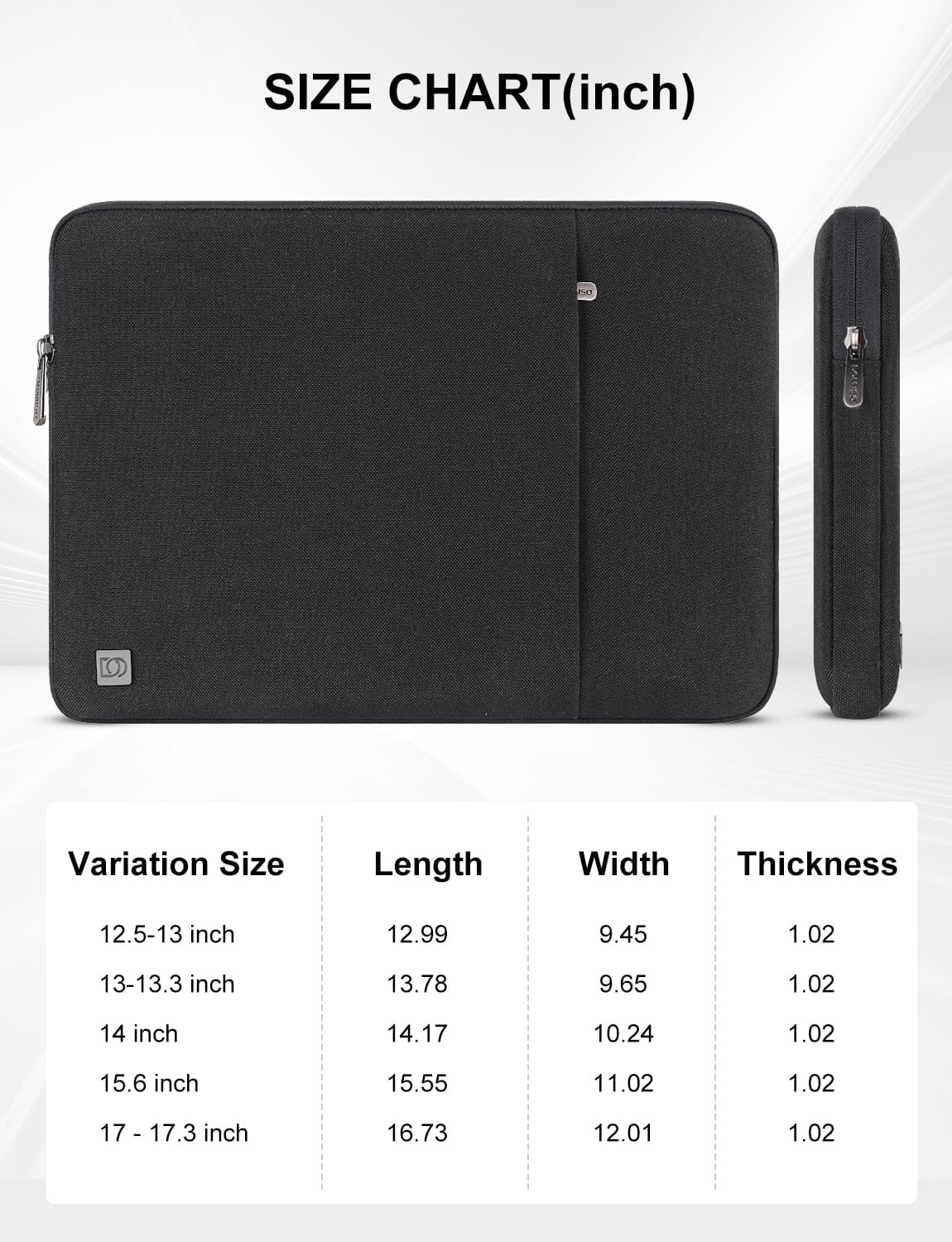 DOMISO Laptop Case Laptop Sleeve Cover for 16 Inch Macbook Pro M4/M3/M2/M1 Pro/Max A3403 A3186 A2991 A2780 A2485 A2141,Compatible with 15.6 Inch HP Lenovo Dell XPS 16,Black image number 4