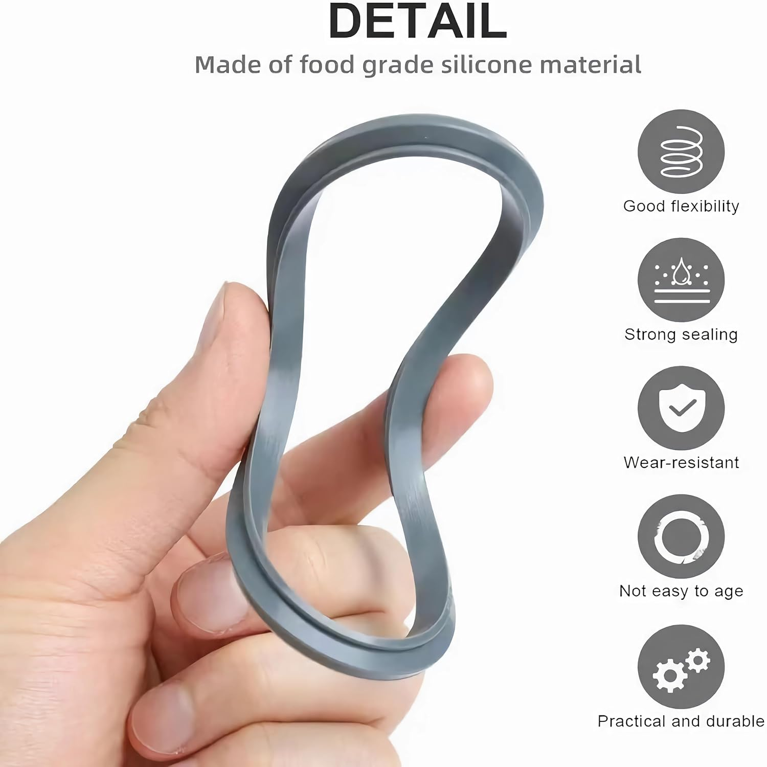 4 PCS Blender Seal Gaskets Silicone O-Ring,600W/900W Juicer and Blender Sealing Gaskets, High-Temperature Resistant Food-Grade Sealing Ring Rubber Ring Replacement Parts image number 3