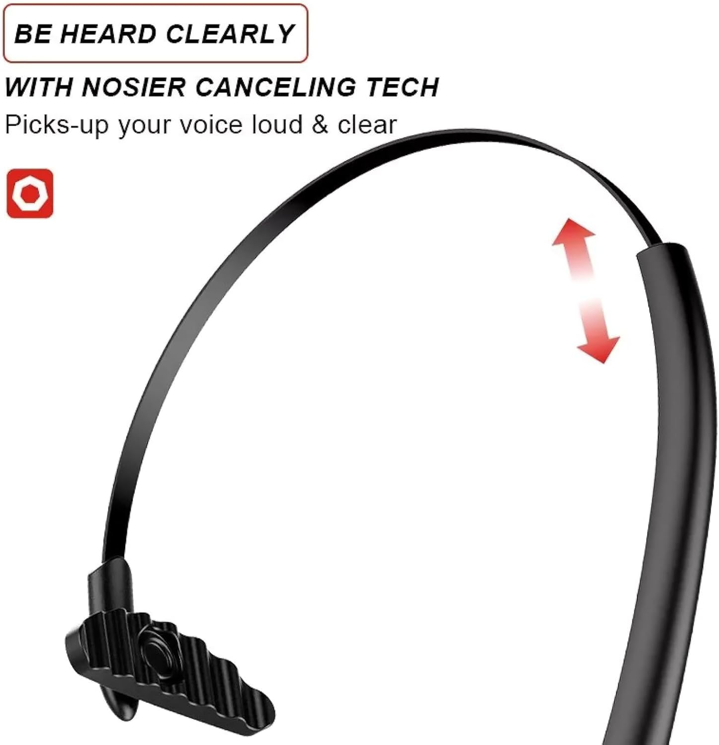 Wireless Headphone with 330&deg; Rotatable Mic & Adjustable Headband Clear Sound BT5.0 Over-Ear Headset Max 10M 13H Playtime image number 3