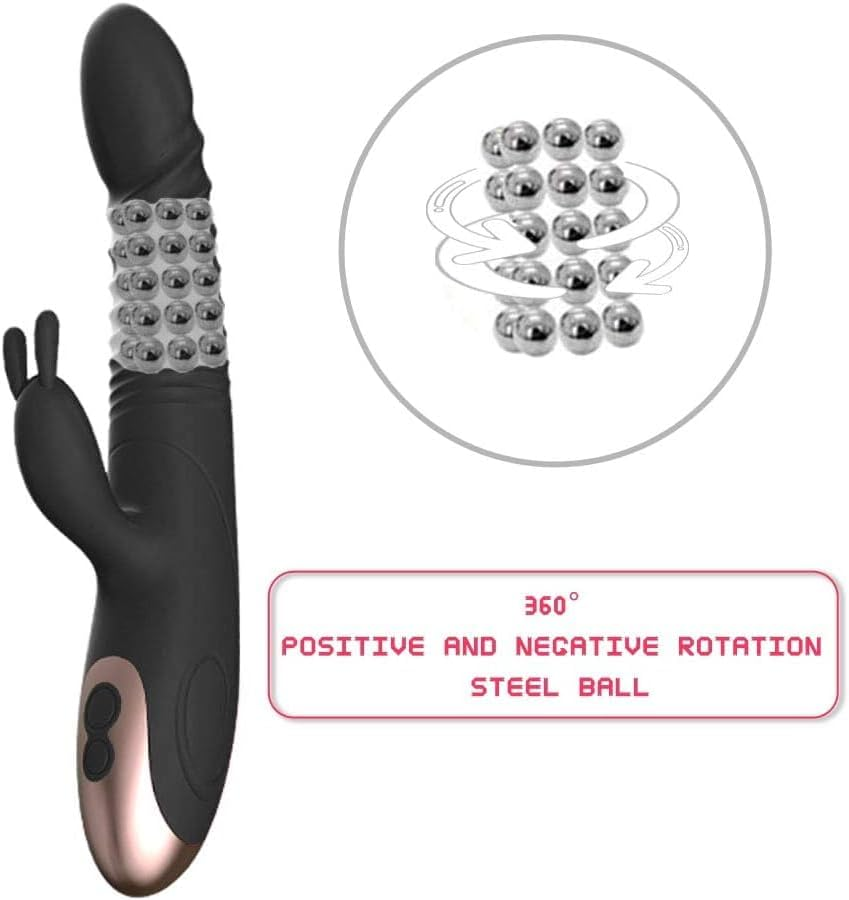 Thrusting Dildo Rabbit Vibrator Sex Toys for Women, G Spot Dildo Thrusting Vibrator Clitoral Nipple Stimulator with 8 Vibrating Modes, Realistic Anal Plug Toys Dildos Adult Sex Toy for Woman Pleasure image number 5