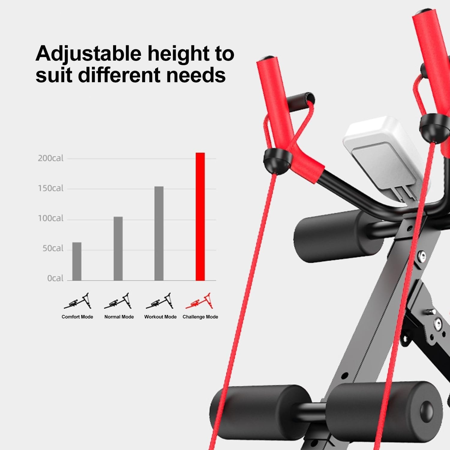 Ab Machine, Height Adjustable Abs Workout Equipment, Foldable Multi-Functional Ab Trainer for Home Gym, Knee Protection image number 1