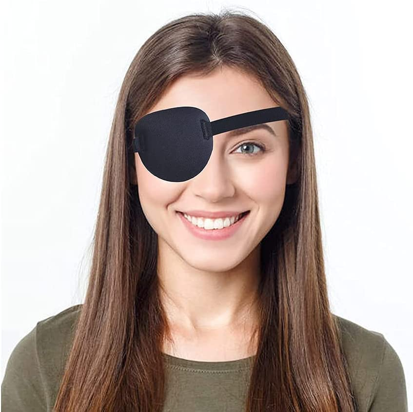 Eye Patch Single Eye Patch Eye Patch,Adjustable Elastic Lazy Eye Patch Silk Eye Patch Mask Black Single Eye Mask with Adjustable Buckle image number 6