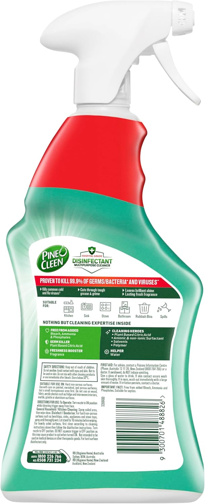 Pine O Cleen Disinfectant Multipurpose Cleaner Trigger Spray Eucalyptus 750Ml image number 5