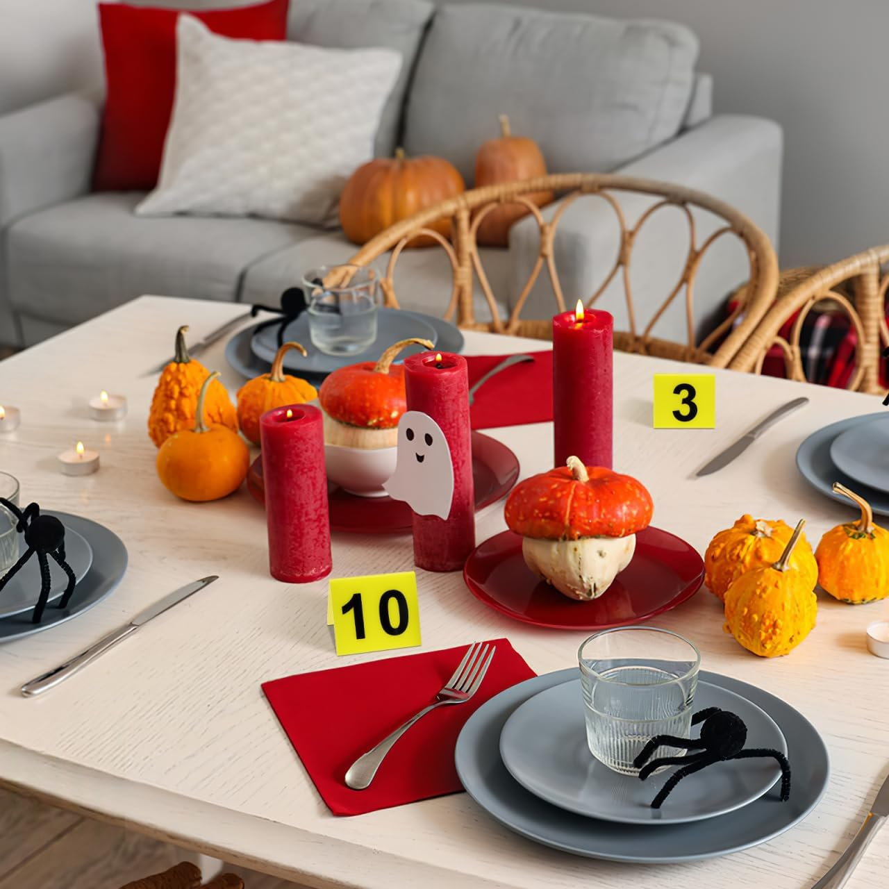 Operitacx Investigation Game Detective Game 10Pcs Evidence Markers Crime Scene Markers 1-10 Evidence S for Halloween Party Decorations Yellow Game
