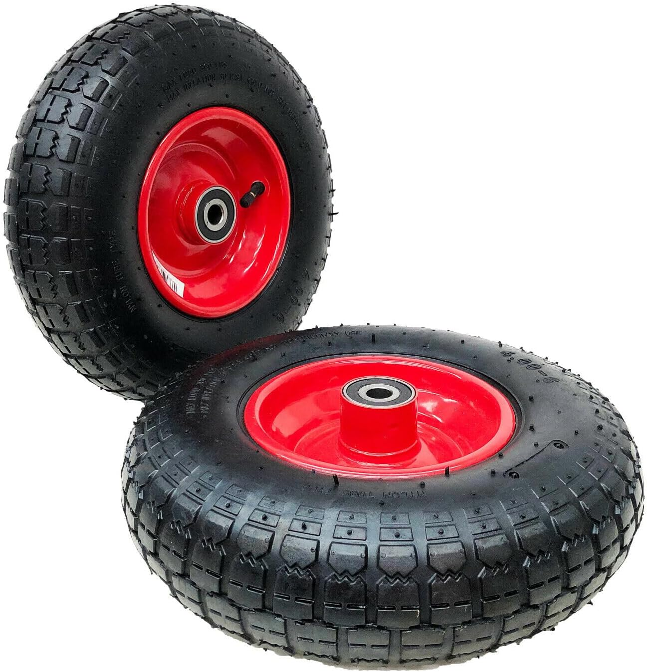 Premium 13" 4.00-6 Pneumatic Wheelbarrow Wheel with 16Mm Bore and Ball Bearing - Heavy-Duty Replacement Tire for Barrows image number 3