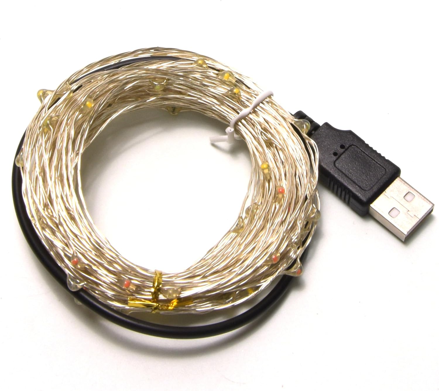 USB Powered String Lights,Led Silver Wire Micro Fairy Lights,5M/16.4Ft 50 Twinkle Lights for Indoor Bedroom Garden Party Wedding Christmas Party Decoration (Multi Colour, 10M/32Ft.) image number 7