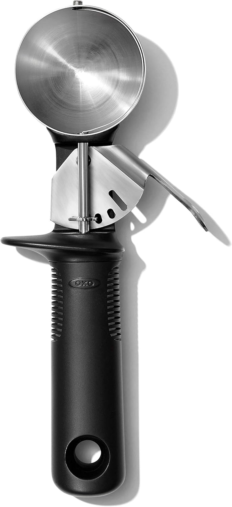OXO Good Grips Trigger Stainless Steel Ice Cream Scoop, Black Handle image number 6