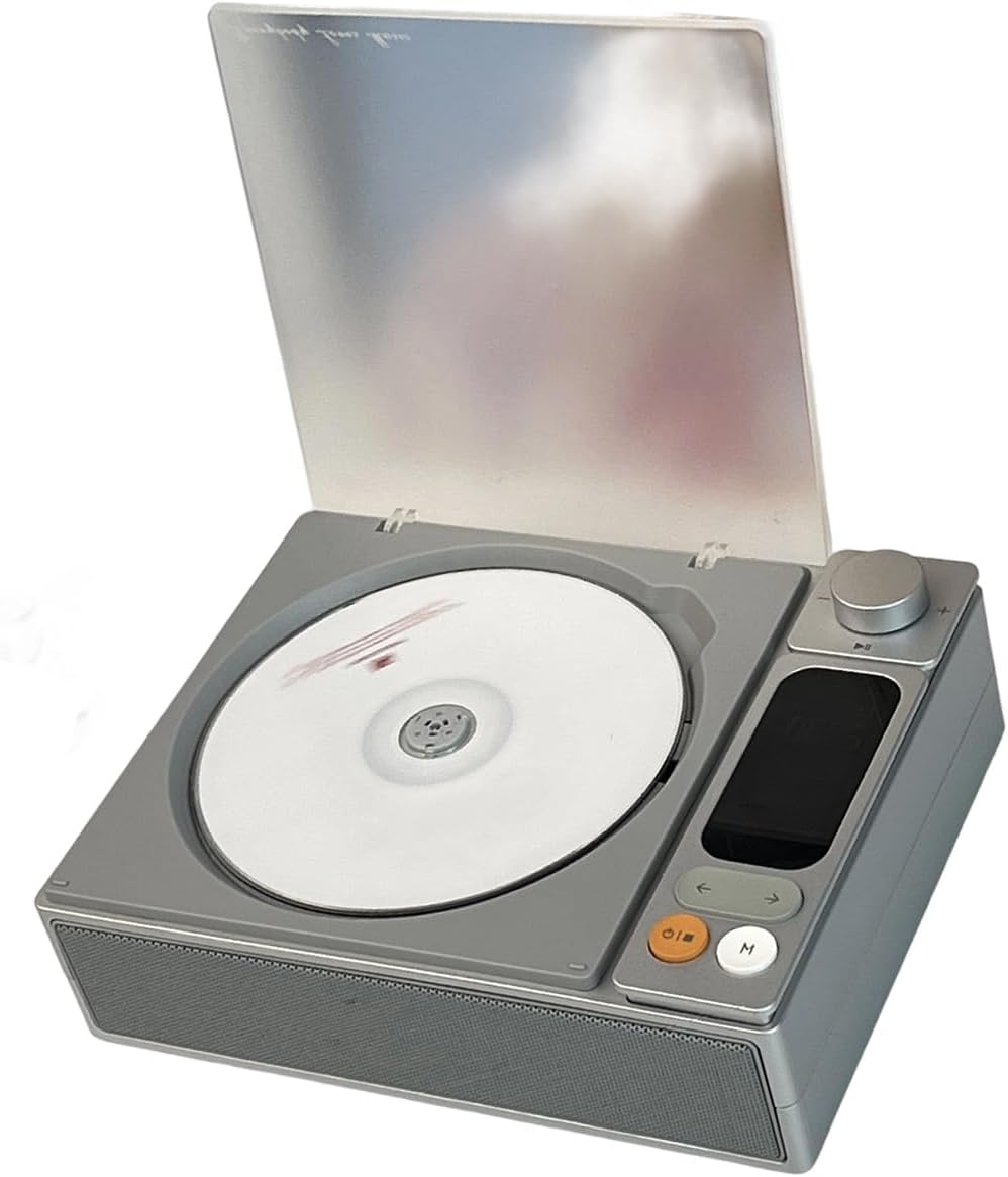 Oxtxuzdm Portable Hifi Music Player with Multiformat Supports & Built-In Speakers Durables ABS Design for Travel Home Office Portable Cds Player for Travel