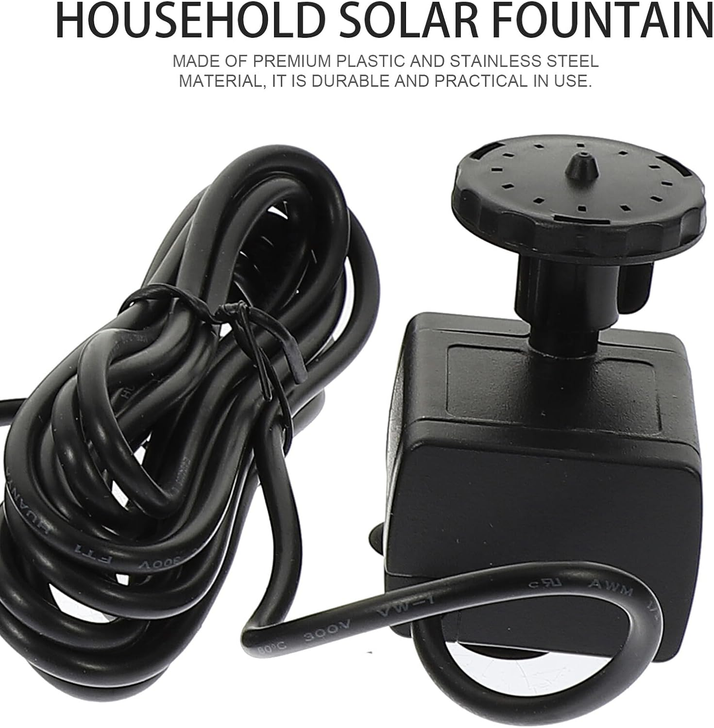 Yardenfun Solar-Powered Small Garden Fountain Pump Outdoor Floating Water Feature Solar Panel Operated for Patio Park and Decoration