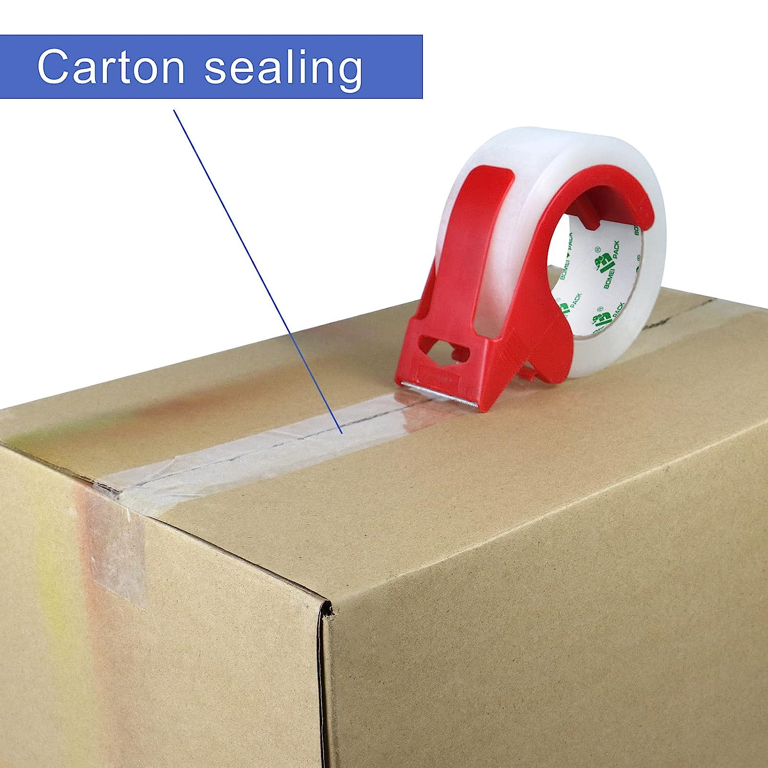 BOMEI PACK Clear Packing Tape, Heavy Duty Packaging Tape for Moving Shipping Sealing and Storage,1.96Mil Thick, 3 Rolls 1.88 Inch X 100M,Total 300M image number 3