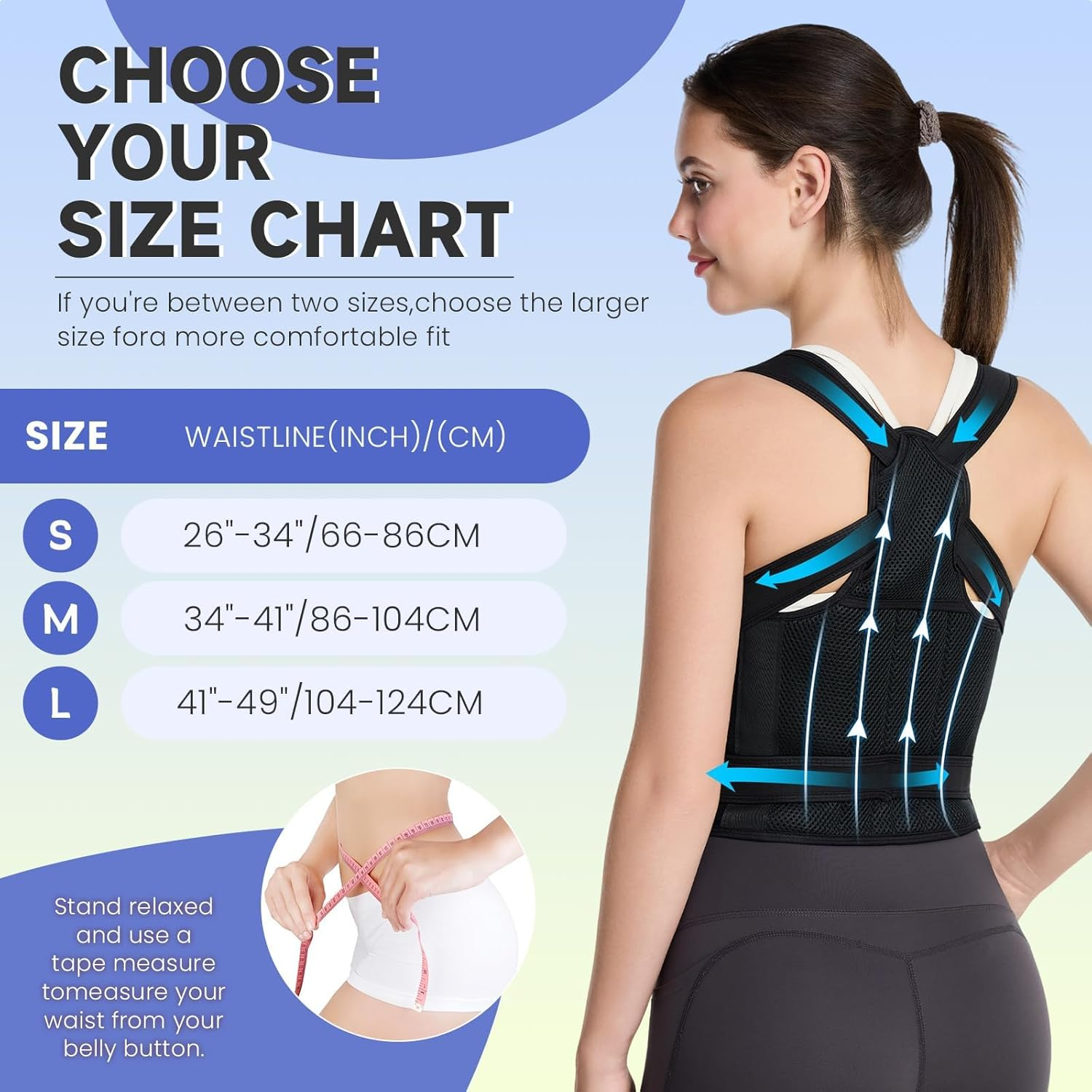 Posture Corrector for Men and Women, Back Brace, Scoliosis and Hump Correction, Breathable, Adjustable, Improves Posture for Men and Women, Can Be Used during Sports, Office, and Bedroom L image number 5