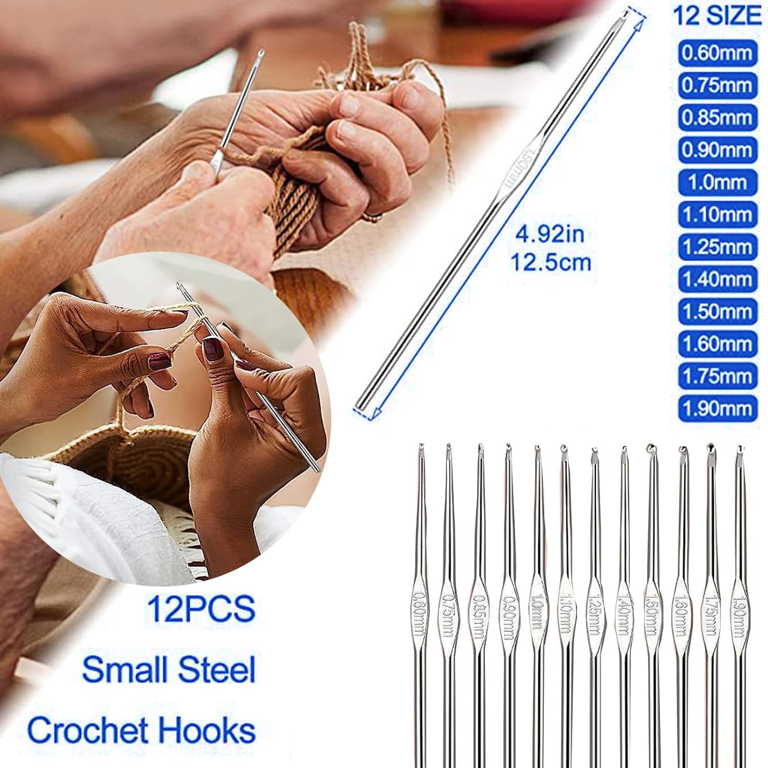 59 Pcs Crochet Hooks Kit Knitting Starter Kit for Adults Ergonomic Crochet Soft Grip Handle Crochet Tools DIY Weave Yarn Kits with Carry Bag Hooks Set for Beginners Adults (Pink) image number 5