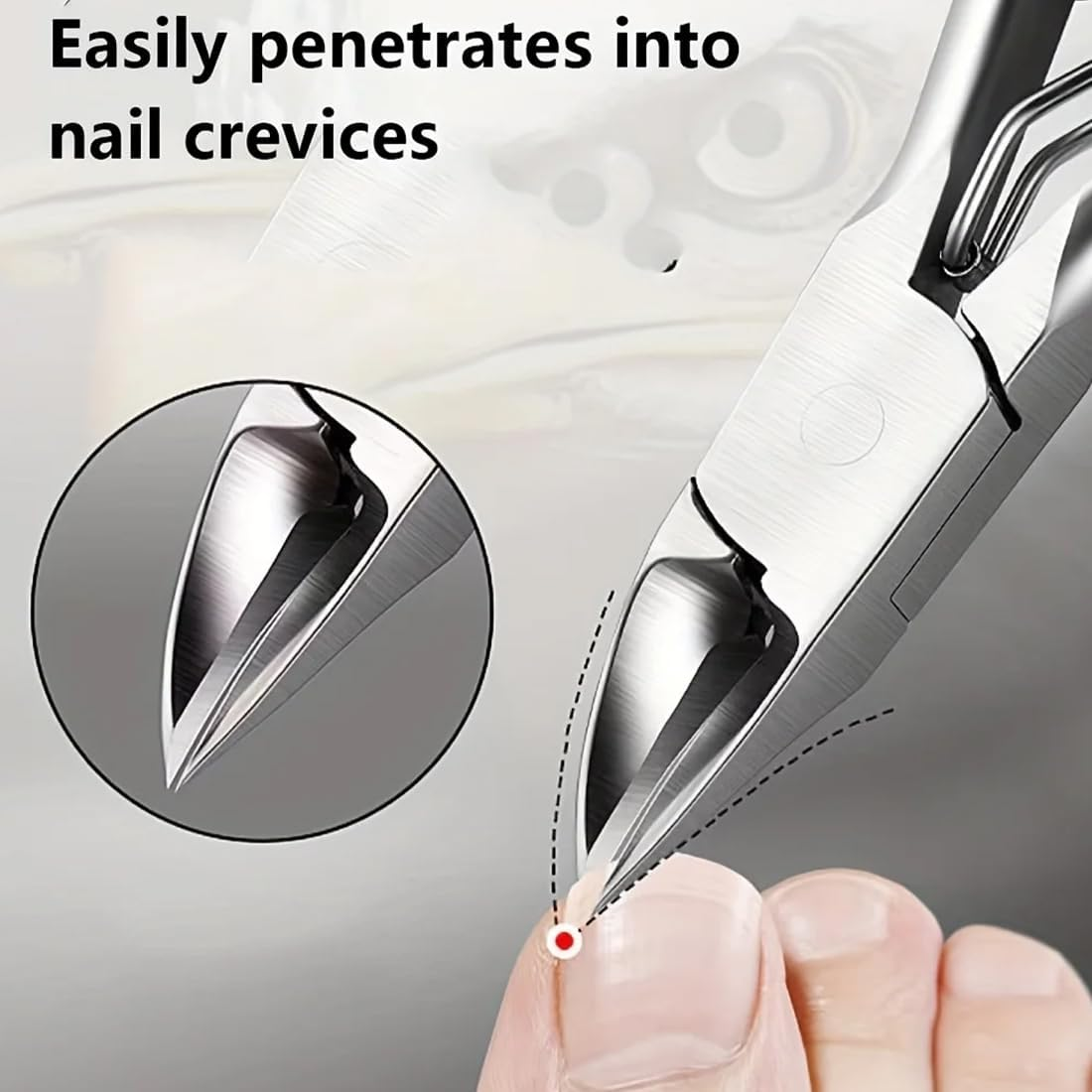 Nail Scissors for Deep Ingrown Toenails Made of Stainless Steel, Cuticle Scissors, Cuticle Remover, Professional, Precision Nail Scissors for Toenails and Fingernails, Black image number 3