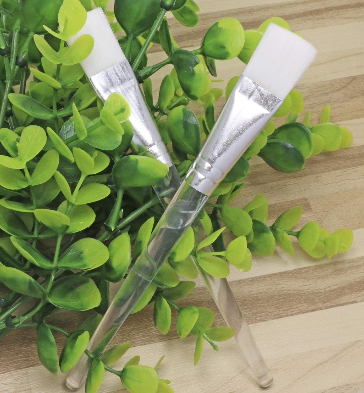 Shapenty Face Mask Brushes Cosmetic Beauty Tool Soft Synthetic Hair Facial Applicator Brush with Acrylic Handle for Eye Mask, Mud Clay Mask, Serum Peel or DIY Needs, 10PCS image number 1