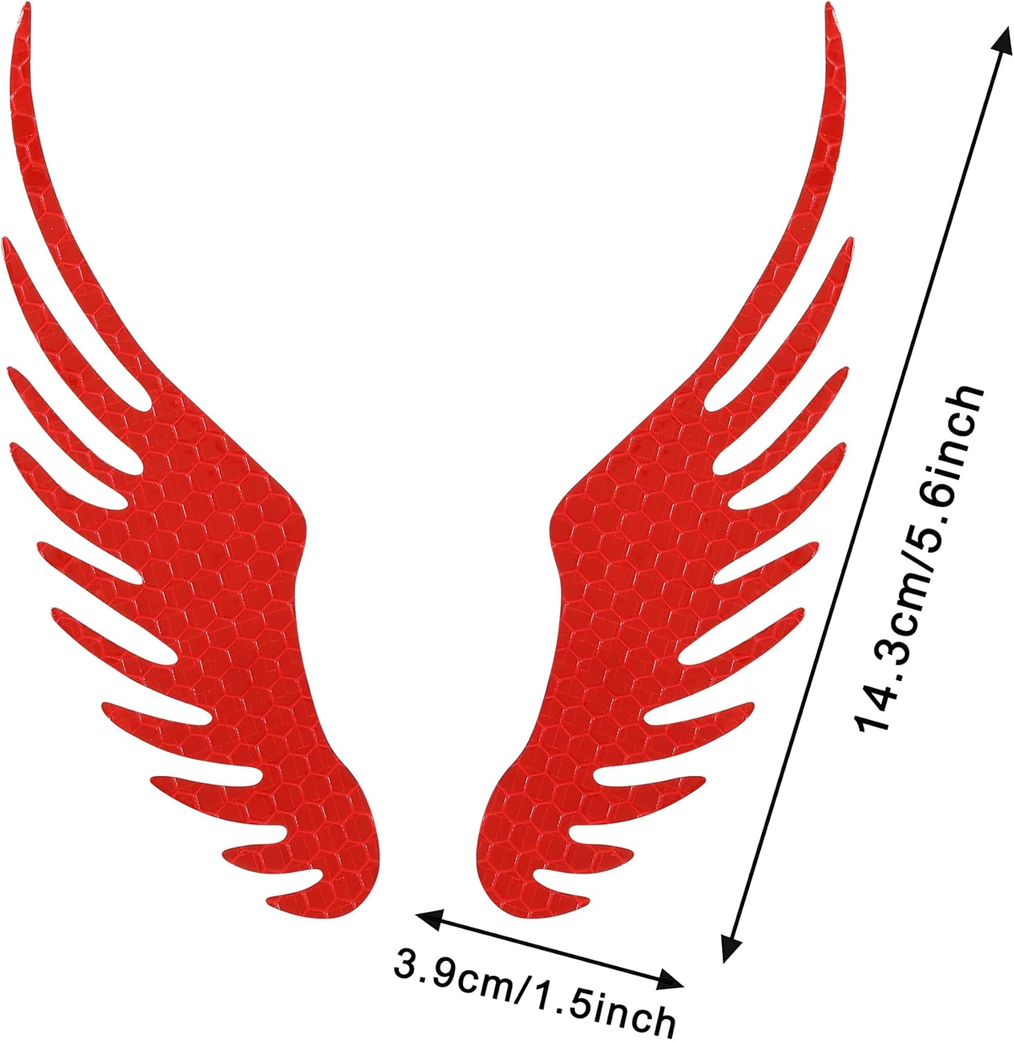 TOMALL 5 Pair Reflective Angel Wings Stickers for Car Safety Warning High-Intensity Night Visibility Anti-Collision Reflective Decals Waterproof for Car Logo Rearview Mirror image number 3