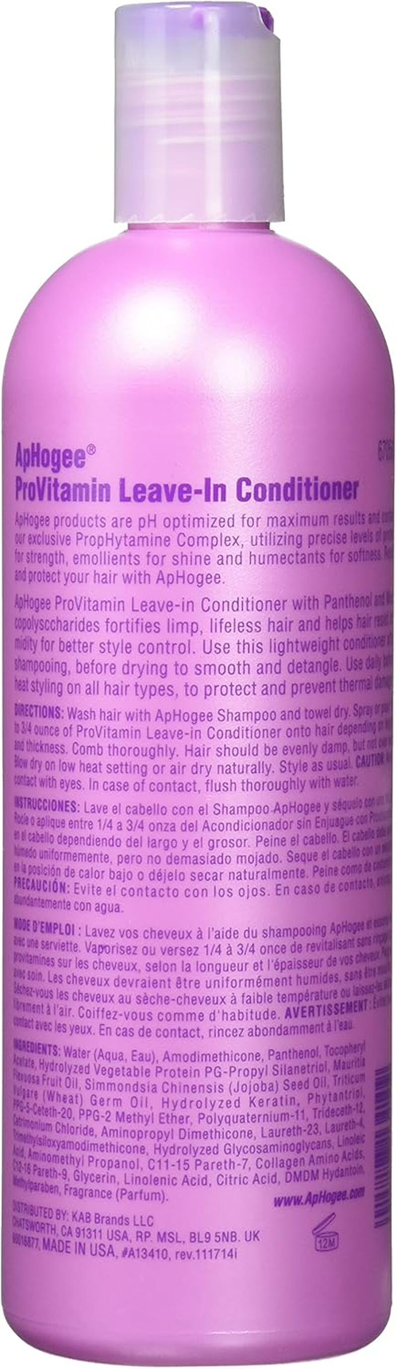 Aphogee Conditioner Pro-Vitamin Leave-In, 16 Ounce image number 2