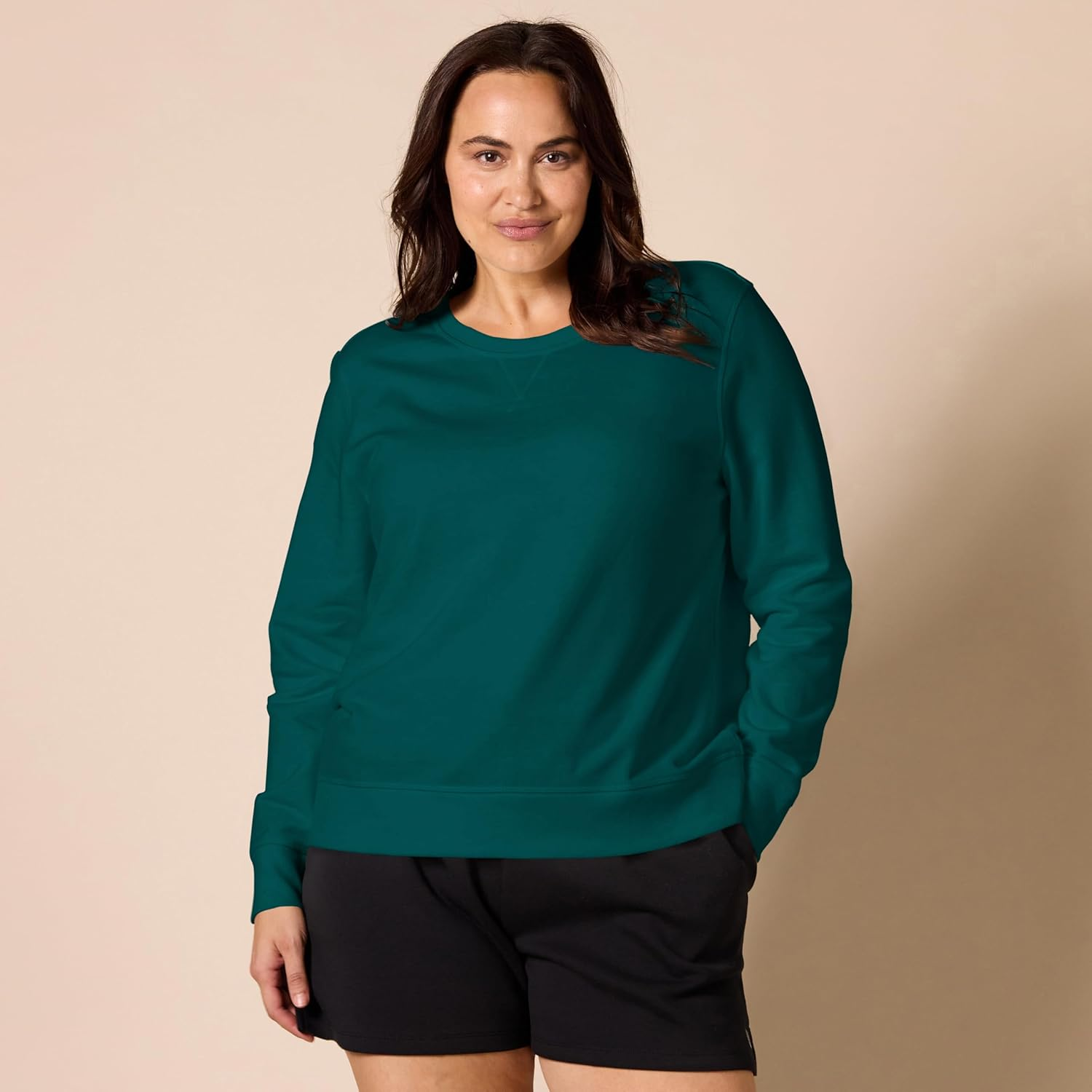 Amazon Essentials Women'S French Terry Fleece Crewneck Sweatshirt (Available in plus Size), Dark Green, Xx-Large image number 1