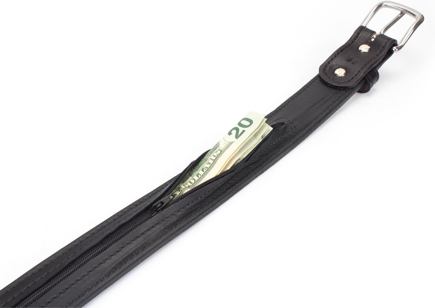 Hidden Money Pocket Travel Leather Belt image number 5