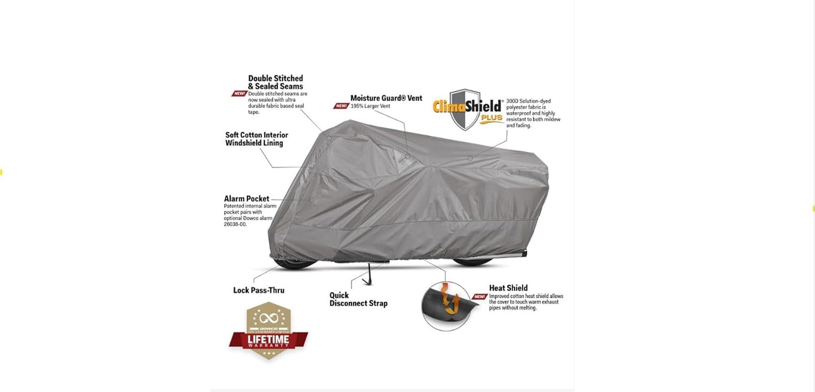 Dowco Guardian 50124-07 Weatherall plus Indoor/Outdoor Waterproof Motorcycle Cover: Grey, Sportbike