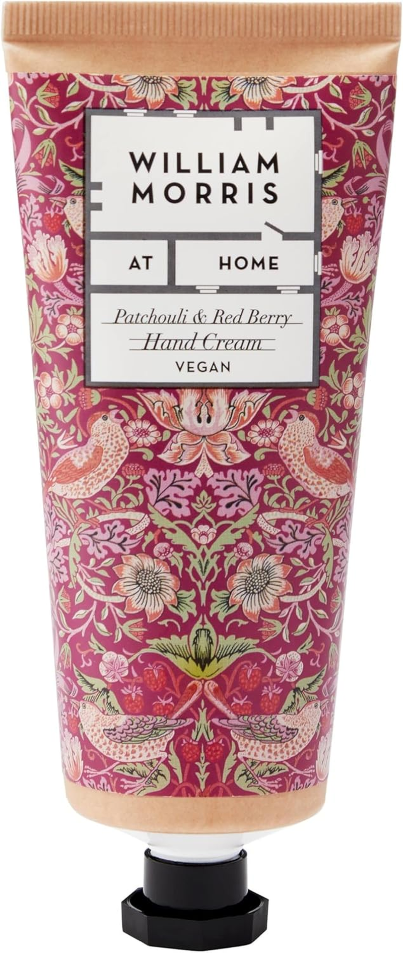 William Morris at Home Strawberry Thief Hand Cream | Leave Hands Soft & Cared for | Patchouli & Red Berry Scented | Strawberry Thief Print | Perfect Stocking Filler, 100Ml image number 5