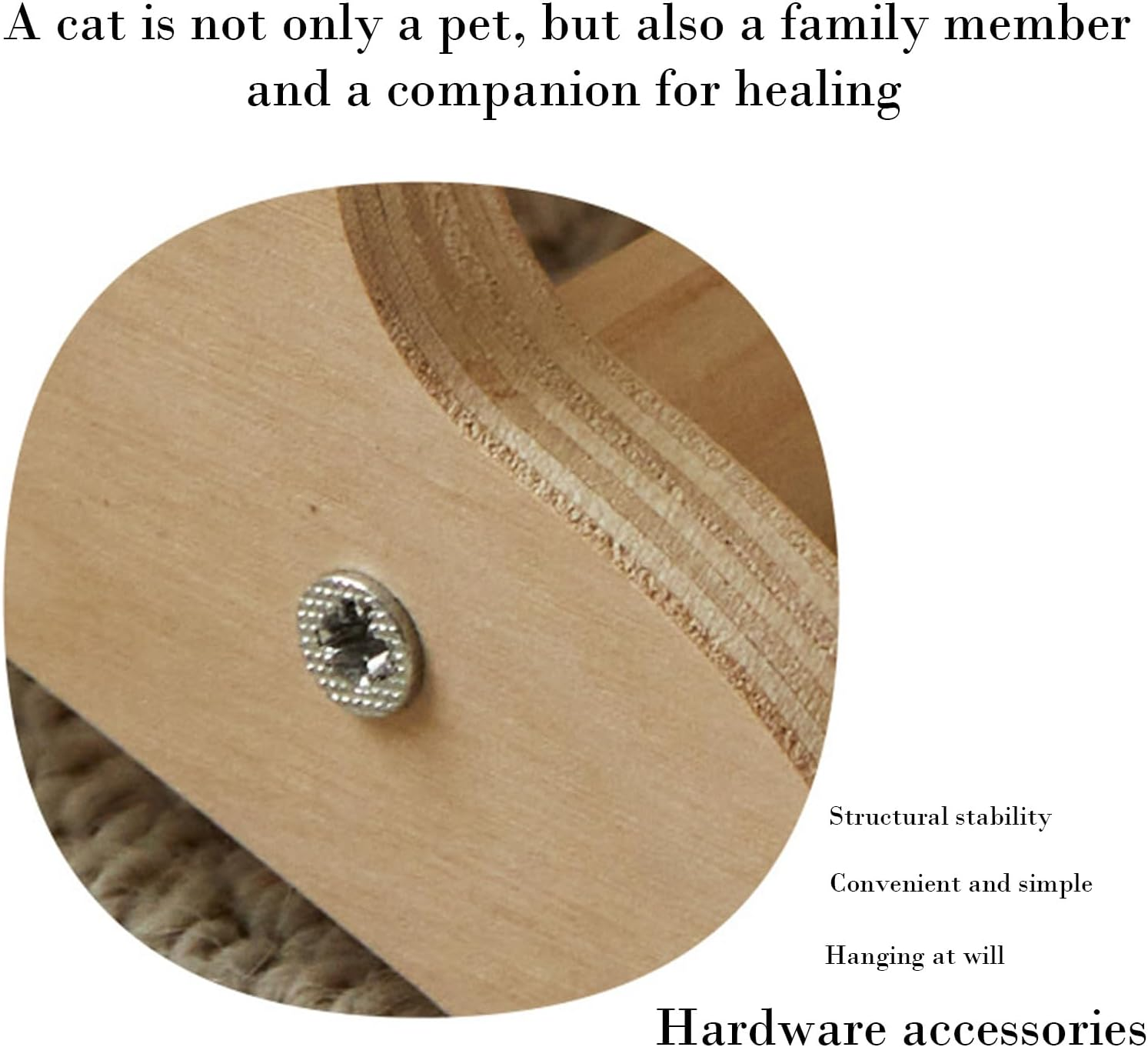 Raised Cat Bed, Removable Wooden Cat Hammock, Lightweight Space-Saving Pet Bed, Indoor Cats Hammock Bed for Playing, Climbing, Relaxing image number 1