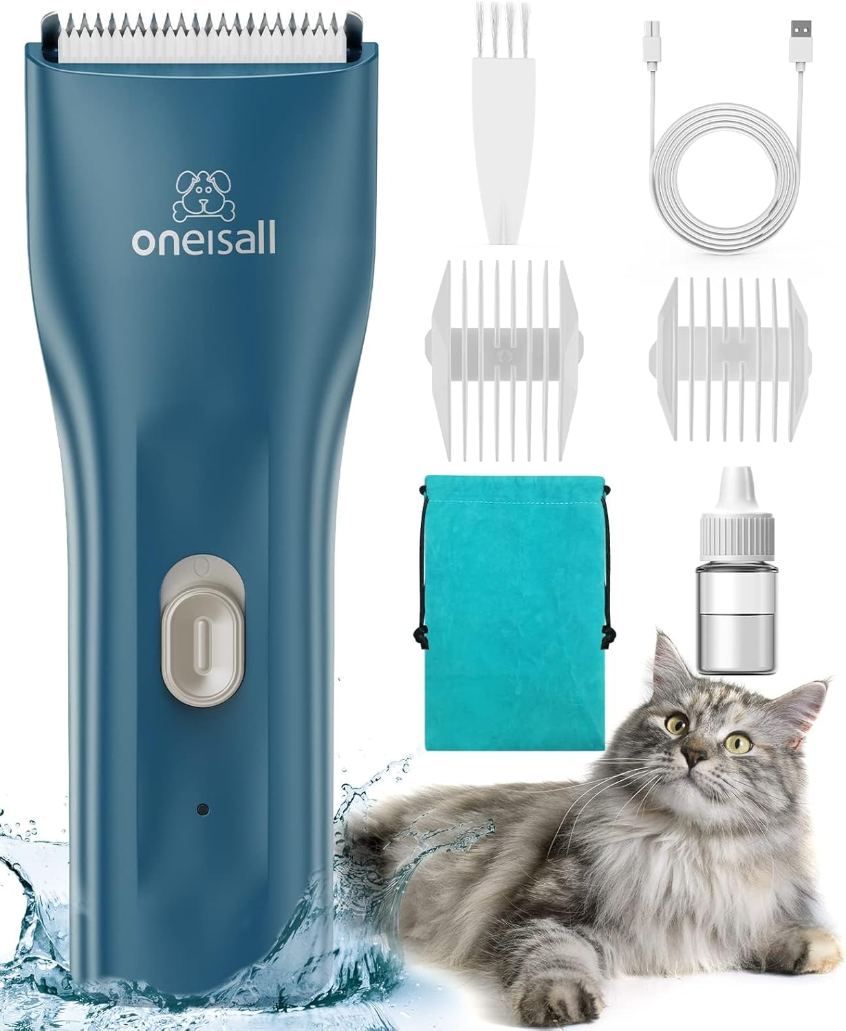 Oneisall Pet Clipper for Cat Matted and Long Hair - Quiet Cordless Shaver with Pet Hair Clippers image number 5