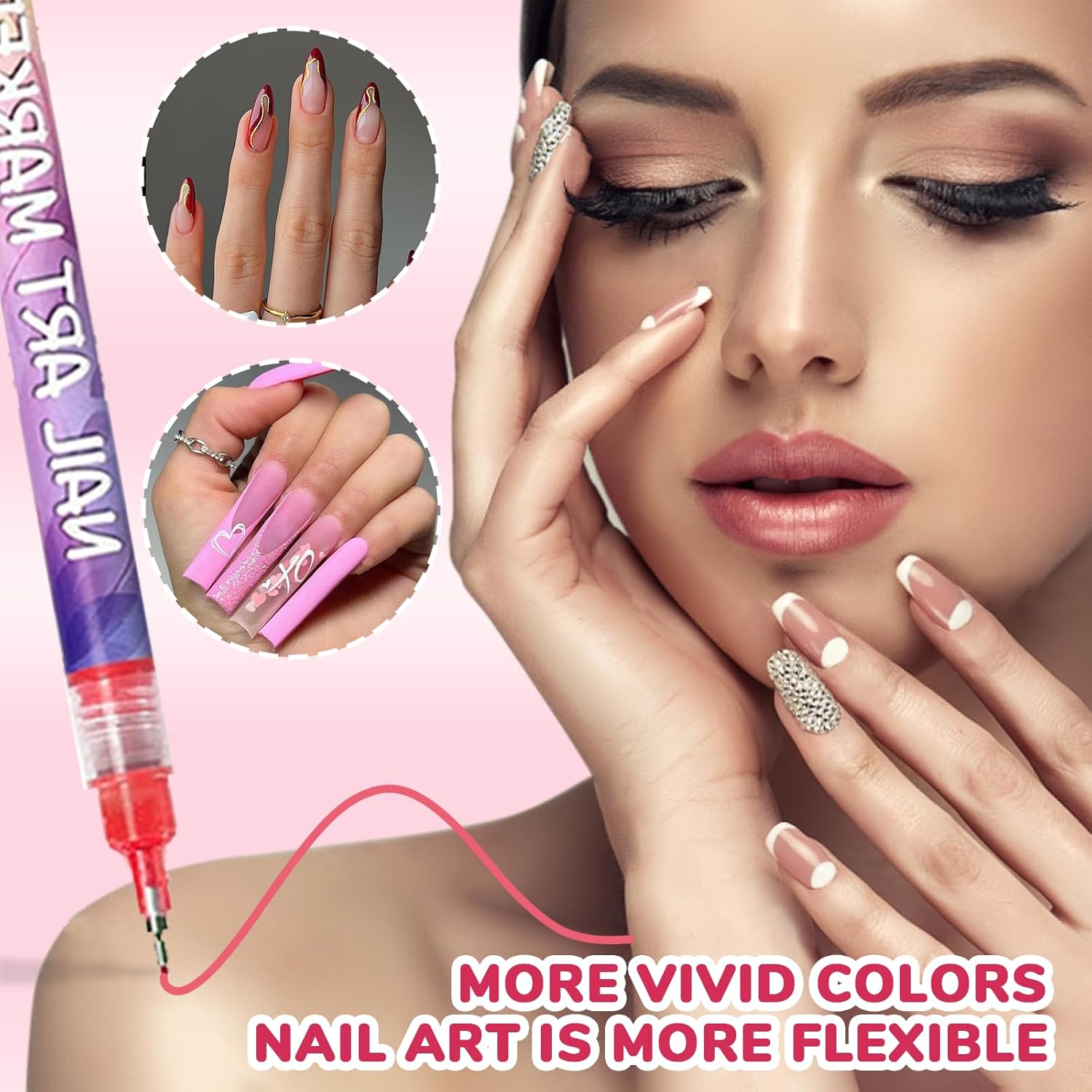 12 Colors Nail Art Pens Set, Nail Art Markers for Gel Nails 0.5Mm Waterproof Quick Dry 3D Acrylic Paint DIY Nail Art Doodle Pens for Home Nail Salon on the Go image number 1