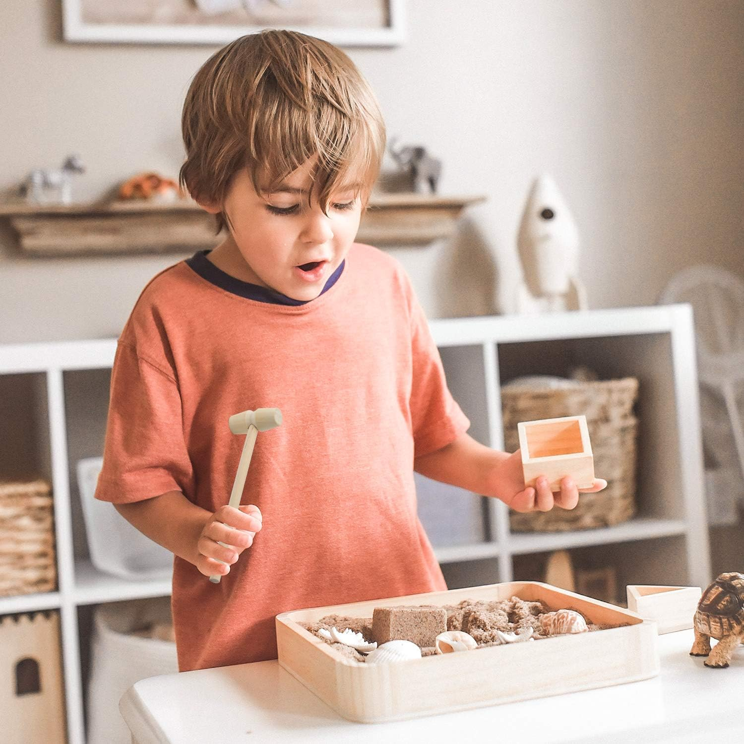 TOYMIS 10Pcs Wooden Crab Mallets Seafood Shellfish Hammers Dessert Making Mallet for Cracking Chocolate Seafood Shell, Small Wooden Mallets image number 3