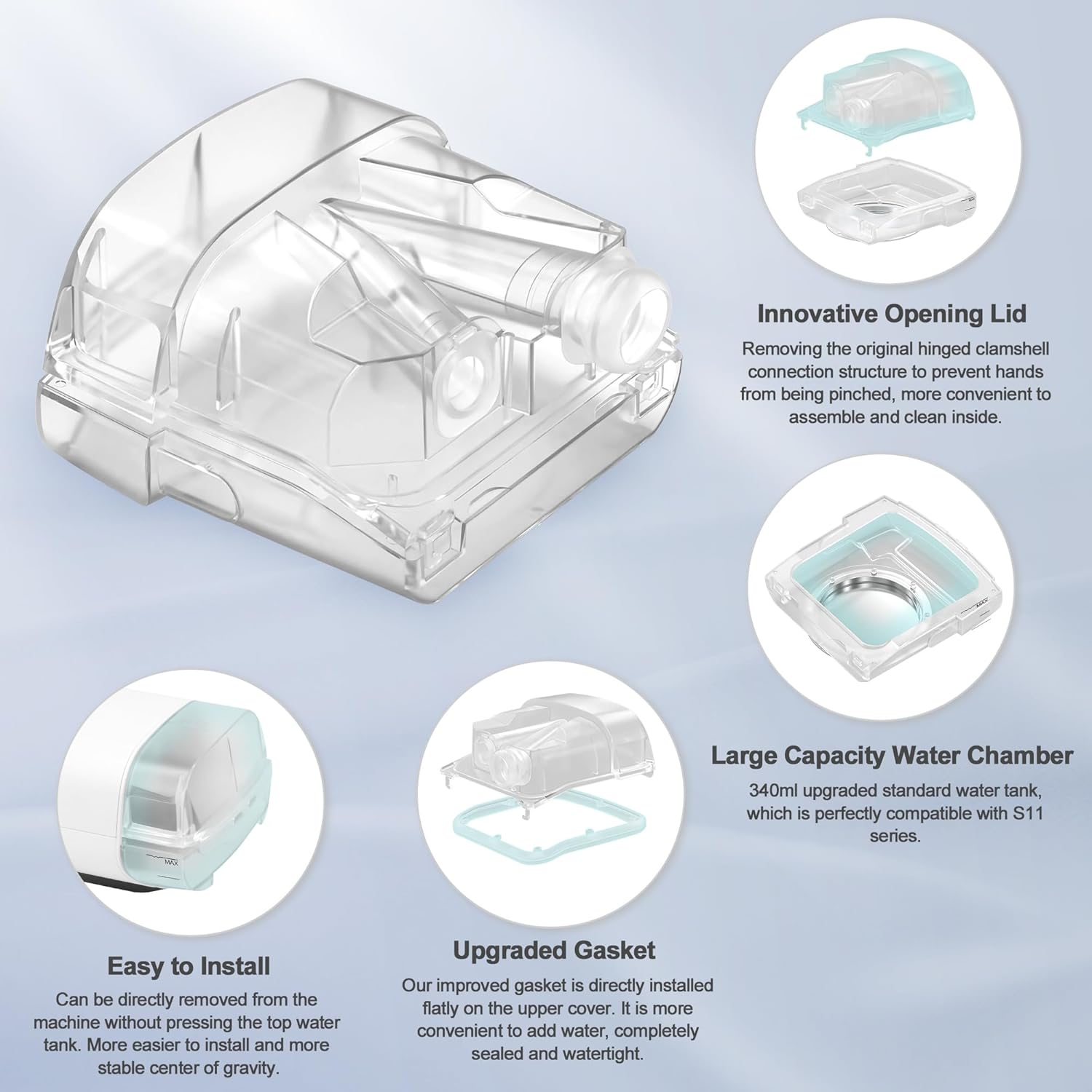 Replacement Water Chamber for Airsense 11, Improved Version Standard Tub, Supplied by Airsmart image number 5