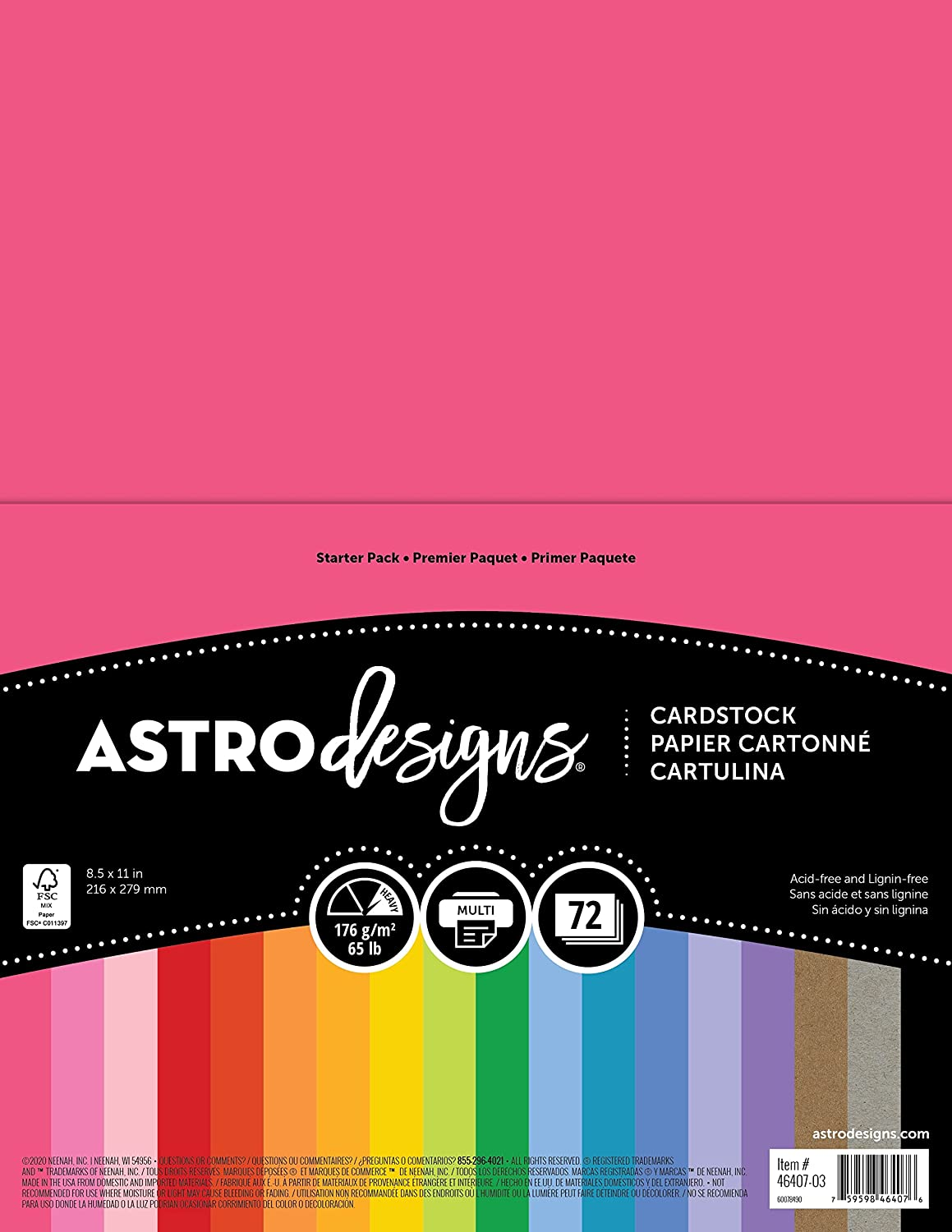 Neenah Wausau Creative Collection Classics Specialty Cardstock Starter Kit, 8.5 X 11 Inches, 72 Count Assortment (46407-02)