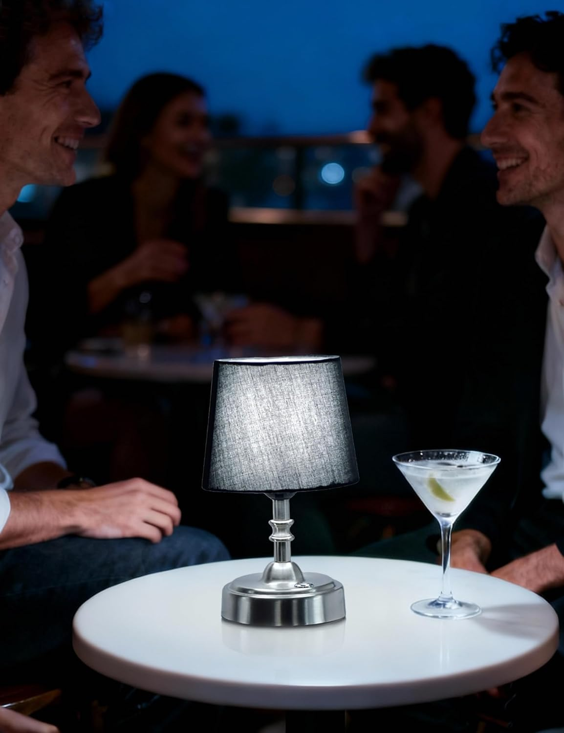 GEYUEYA Home Wireless LED Table Lamp, Wireless Battery with 3 Colour Temperatures, Continuously Dimmable, Touch Lamp with Battery USB-C, Camping Lamp, Warm White (Silver) image number 2