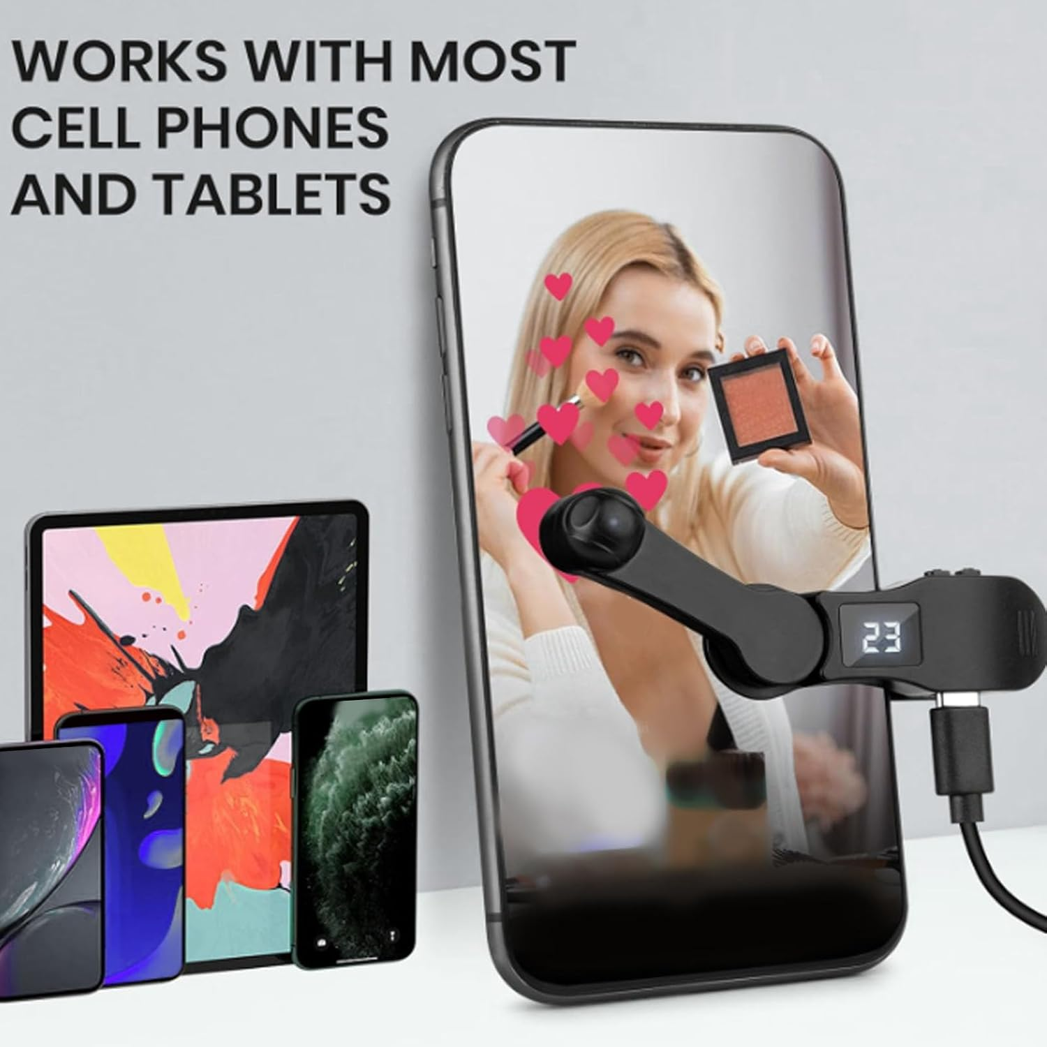 Auto Clicker for Smart Phone, Adjustable Speed Phone Screen Tapper, 99 Clicks/S Fast Click Simulation Finger Continuous Clicker for Live Broadcasts Likes