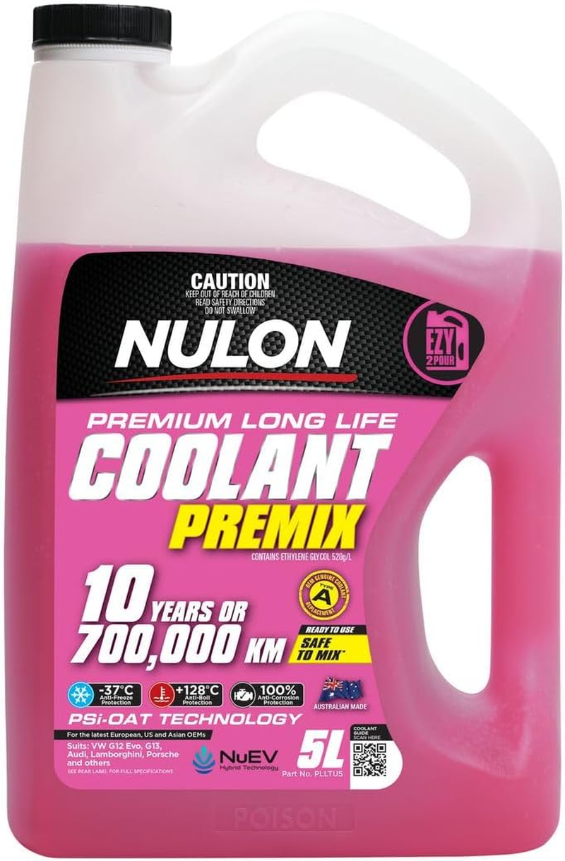 Nulon Pink Premium Long Life Coolant Premix 5L PLLTU5