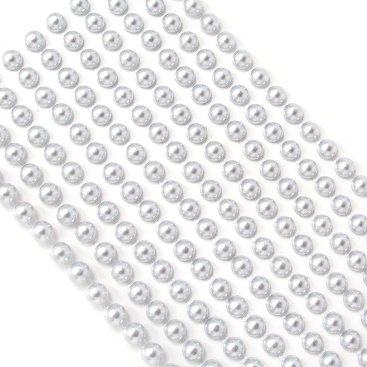 400 Self Adhesive Pearls 6Mm Small round Pearl Stick on Adhesive Beads Embellishment (White) - Burgundy Red image number 4