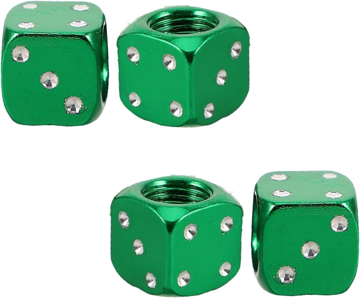 4PCS Aluminum Alloy Dice Valve Stem Caps - Universal Tire Valve Covers for Cars, Trucks, Motorcycles - Creative Dice-Shaped Air Caps image number 2