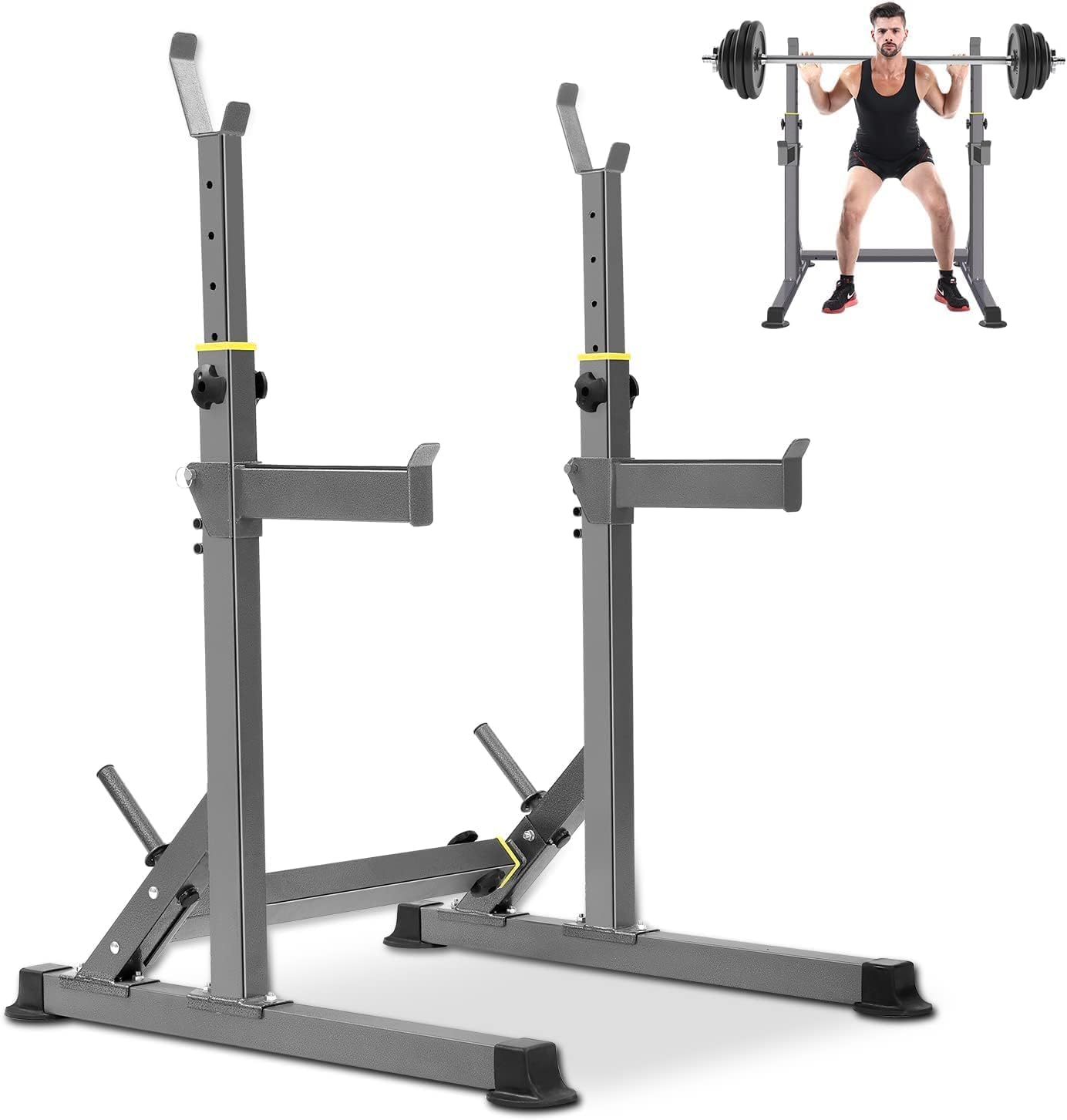 K Kingkang Adjustable Squat Rack,Multi-Function Barbell Rack for Weight Lifting and Home Gym Fitness Workout Portable Squat Bench Press image number 4