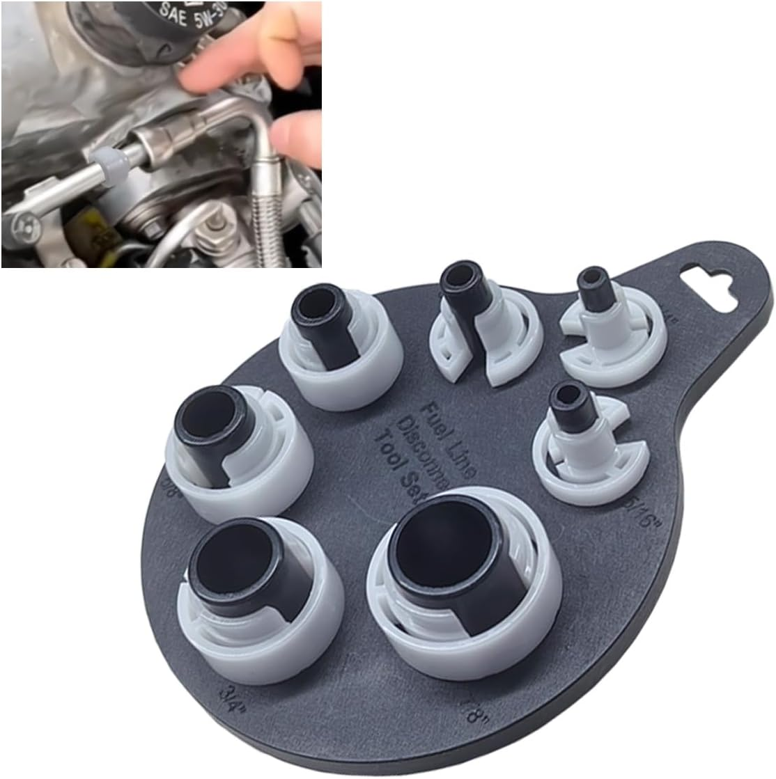 BDZMC Air Conditioner and Fuel Line Quick Disconnect Tool Kit, 1/4-7/8In Plastic Automotive Ac/Gas Quick Cut Sleeves, 7 SAE Standard Sizes for Multiple Applications